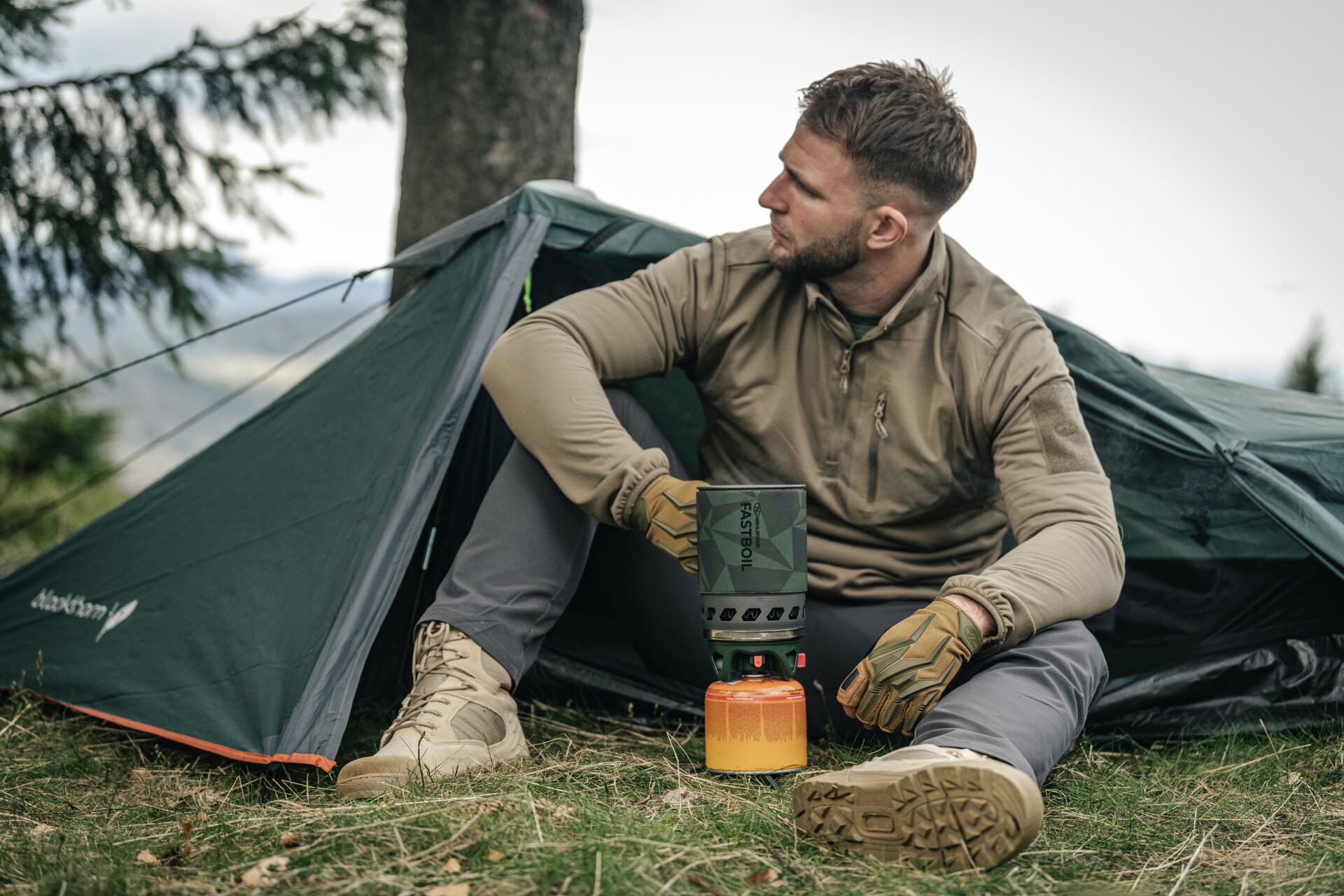 Highlander Fastboil MK3 Retkikeitin kattilalla - Olive