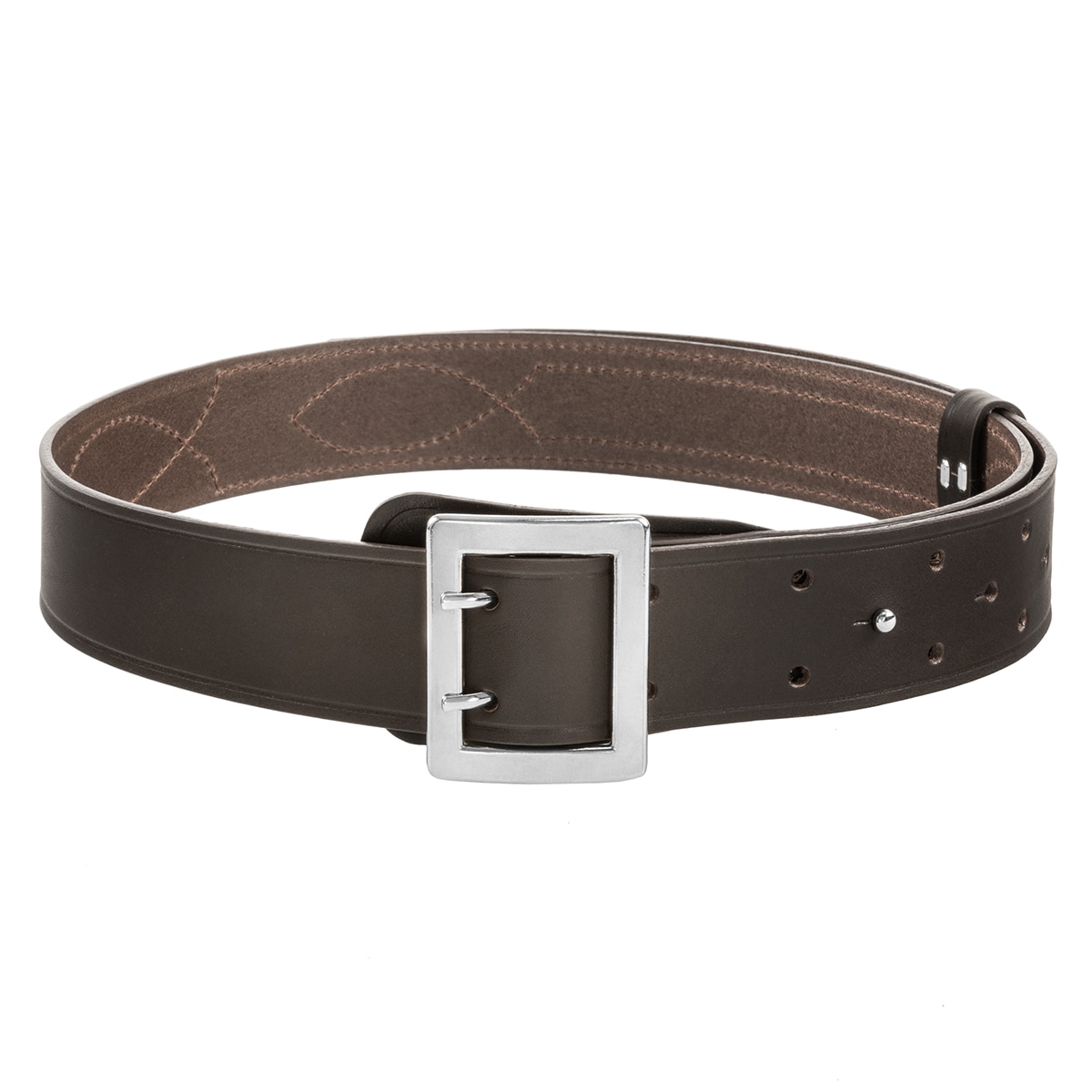 Ceinture d'officier en cuir - Brown/Brown