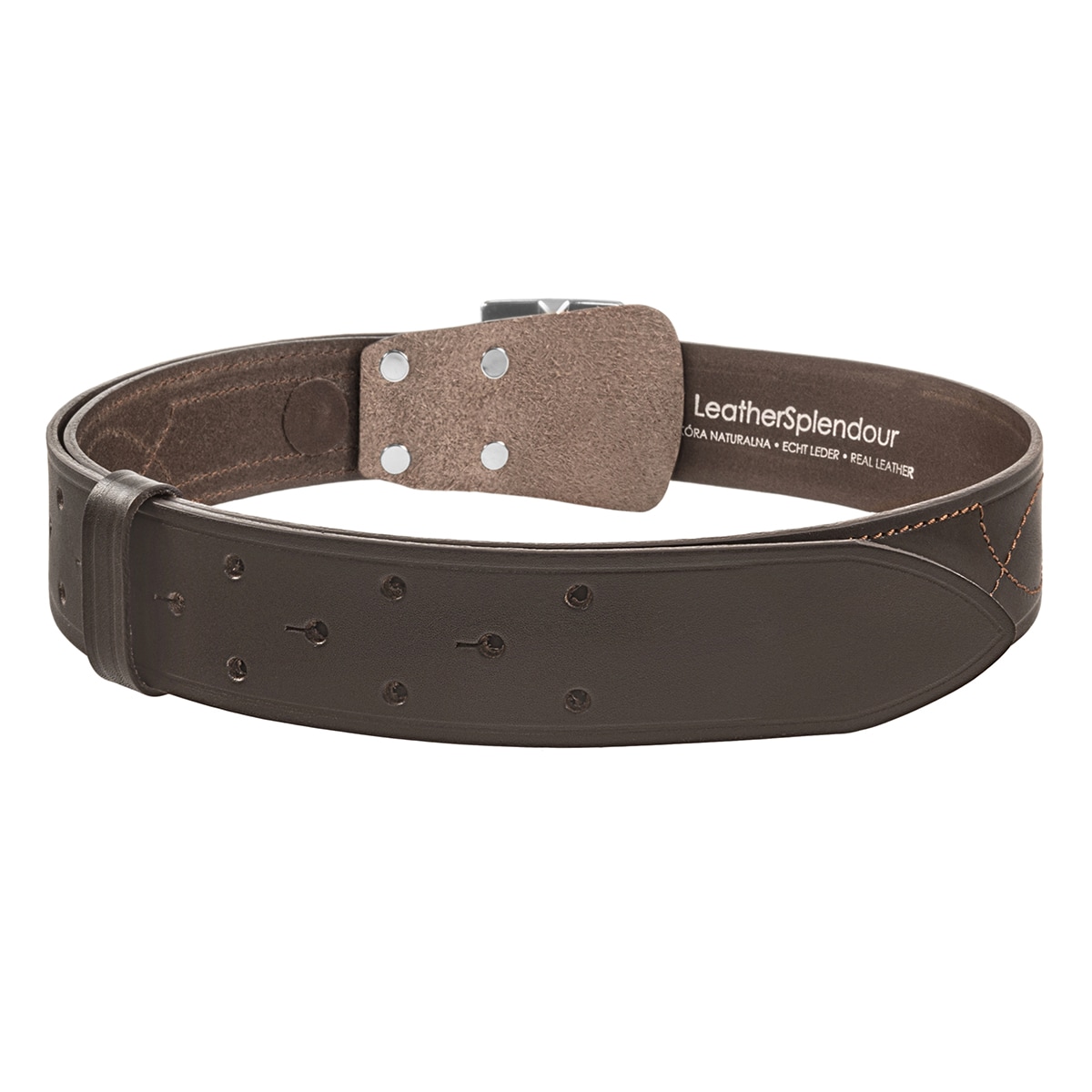 Ceinture d'officier en cuir - Brown/Brown