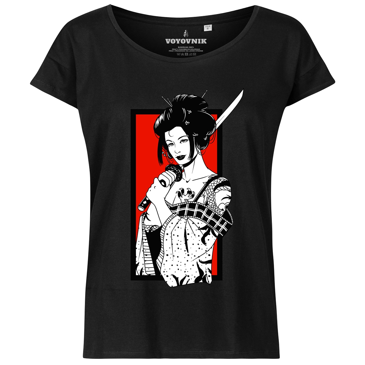 T-shirt pour femmes Geisha Sword Voyovnik - Black