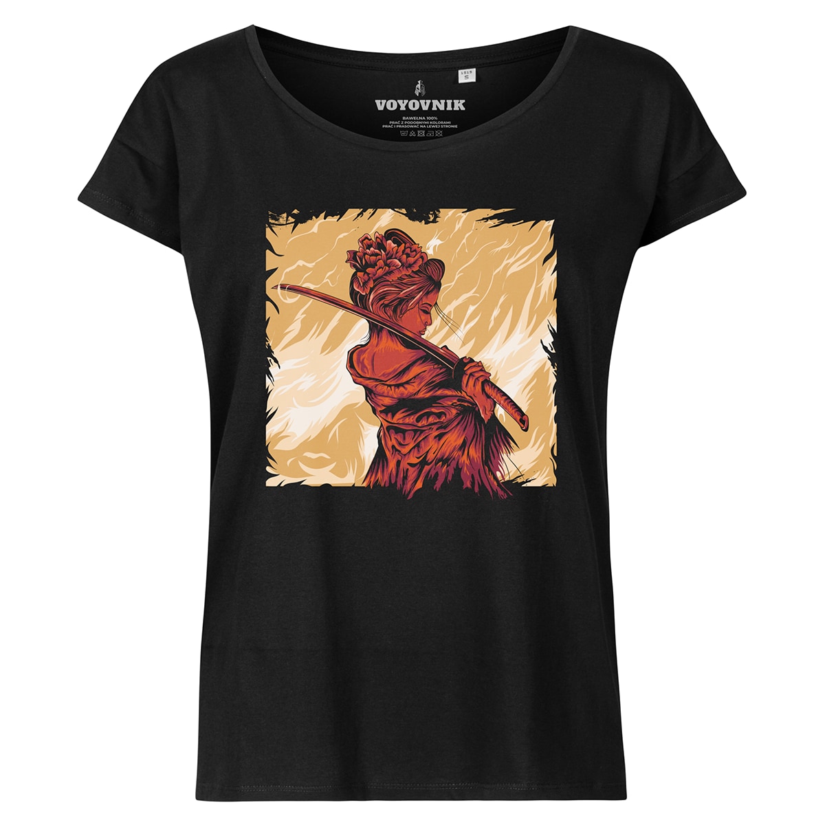 T-shirt pour femme Samurai On Fire Voyovnik - Black