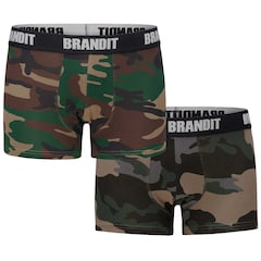 Caleçon Boxershorts Logo 2 paires Brandit - Dark Camo/Woodland