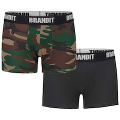Caleçon Boxershorts Logo 2 paires Brandit - Black/Woodland