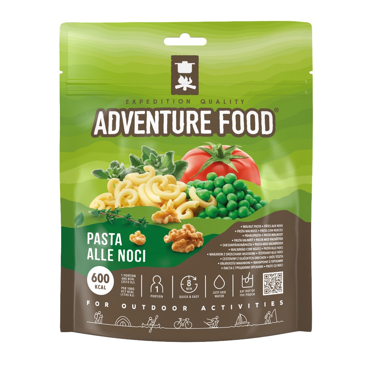 Aliments lyophilisées Pâtes aux noix végé 143 g Adventure Food