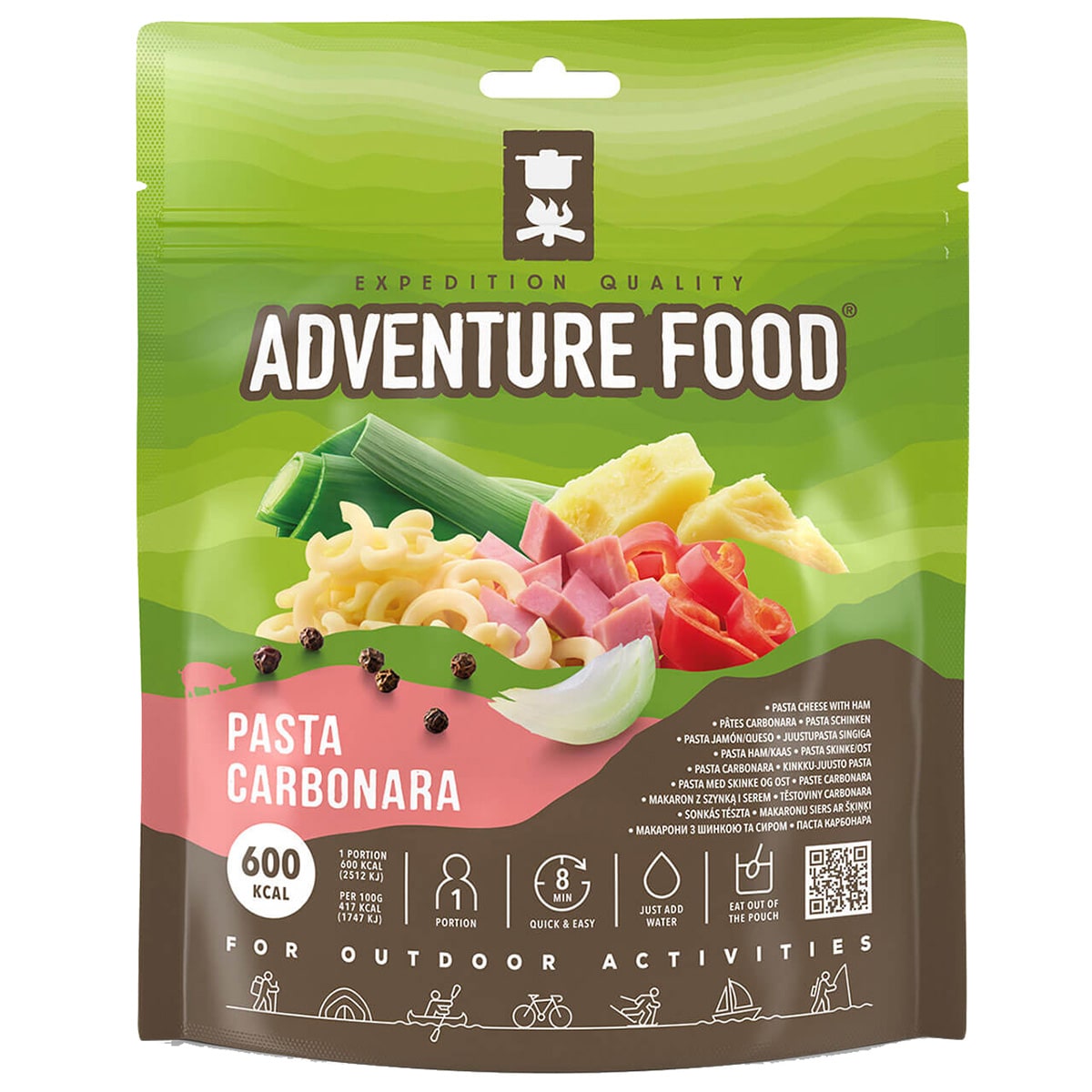 Aliments lyophilisées Pâtes à la carbonara 143 g Adventure Food