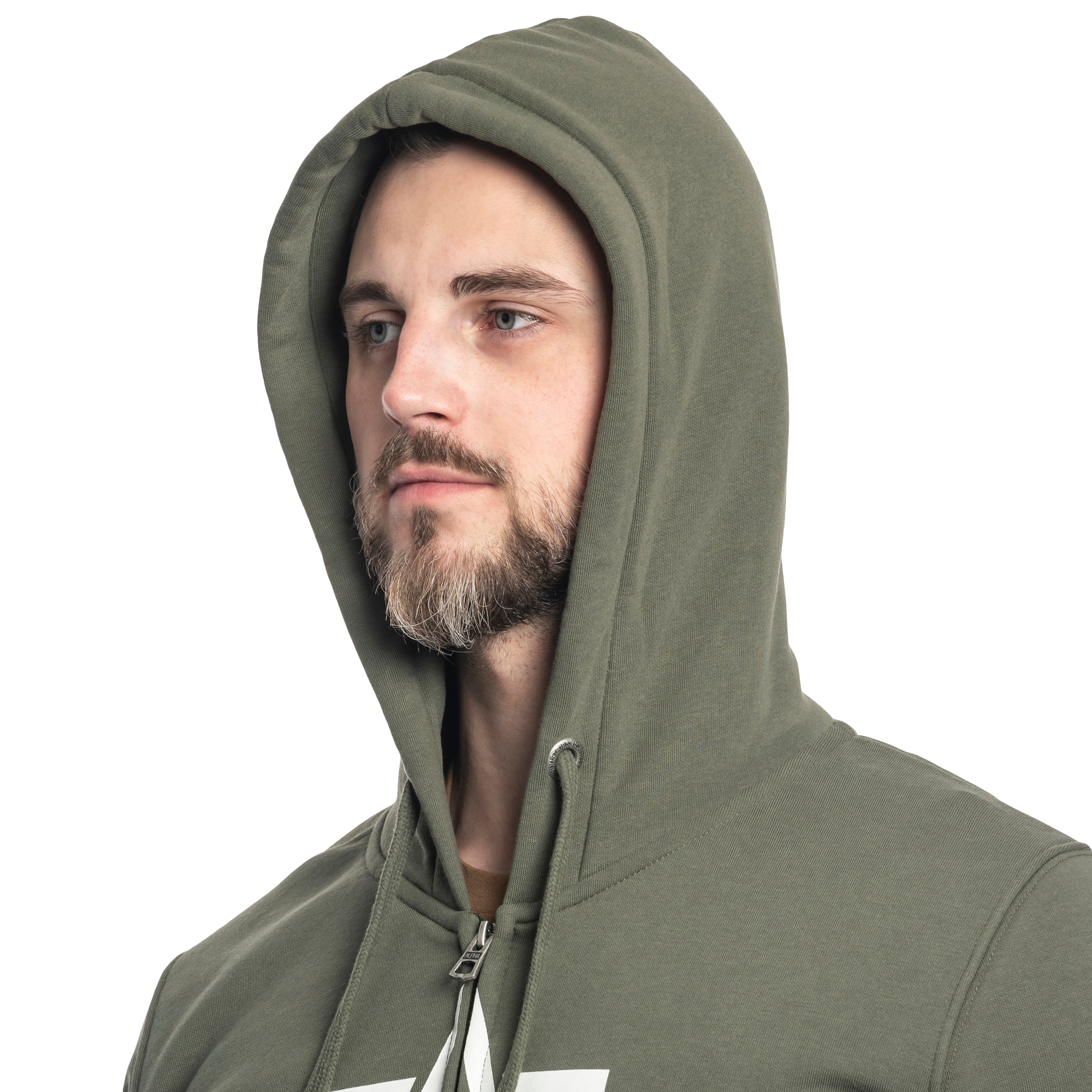 Sweatshirt Basic Zip Hoody Alpha Industries - Dark Olive