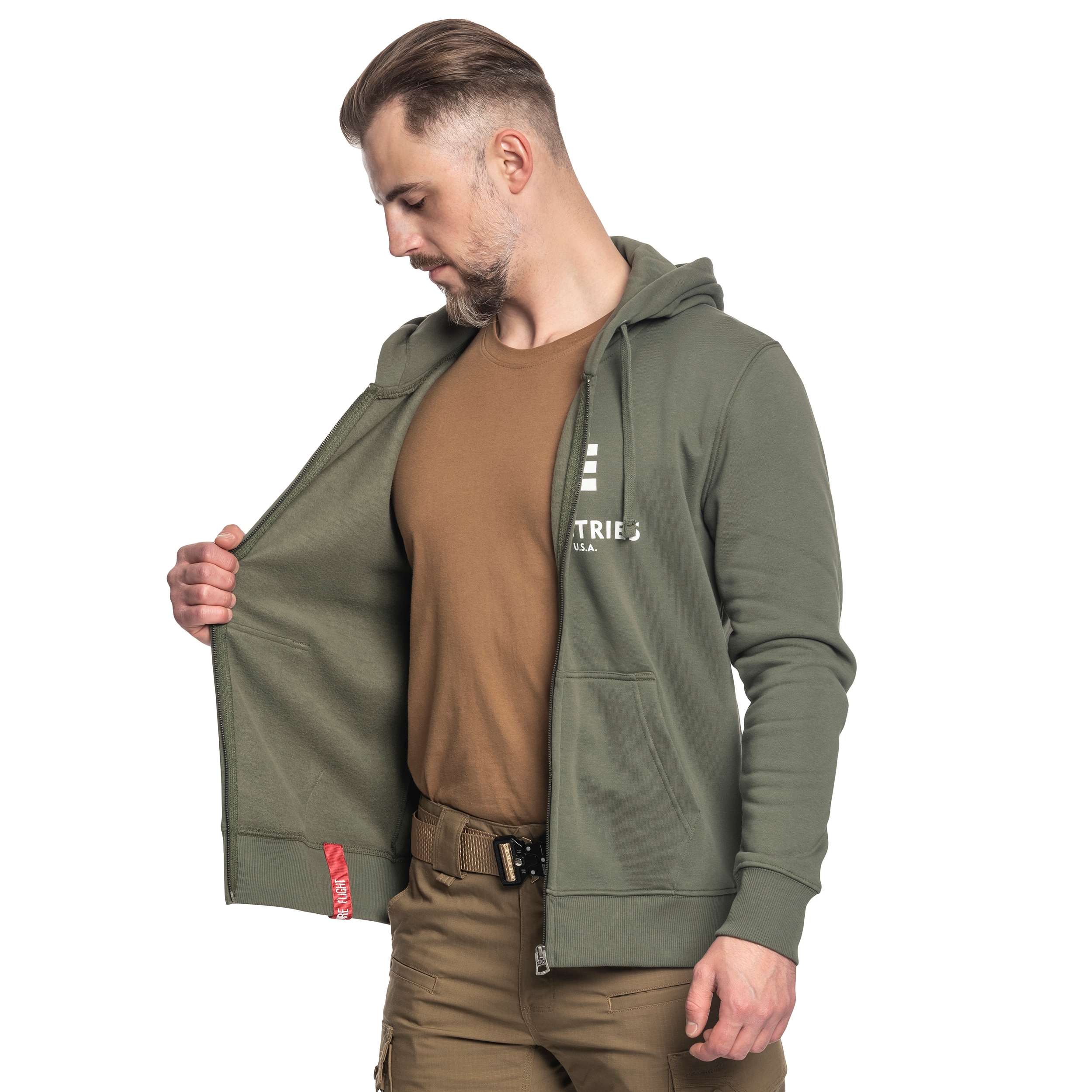 Sweatshirt Basic Zip Hoody Alpha Industries - Dark Olive