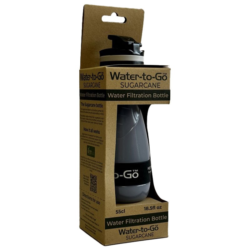 Bouteille avec filtre Sugarcane 550 ml Water-to-Go - Euro Black