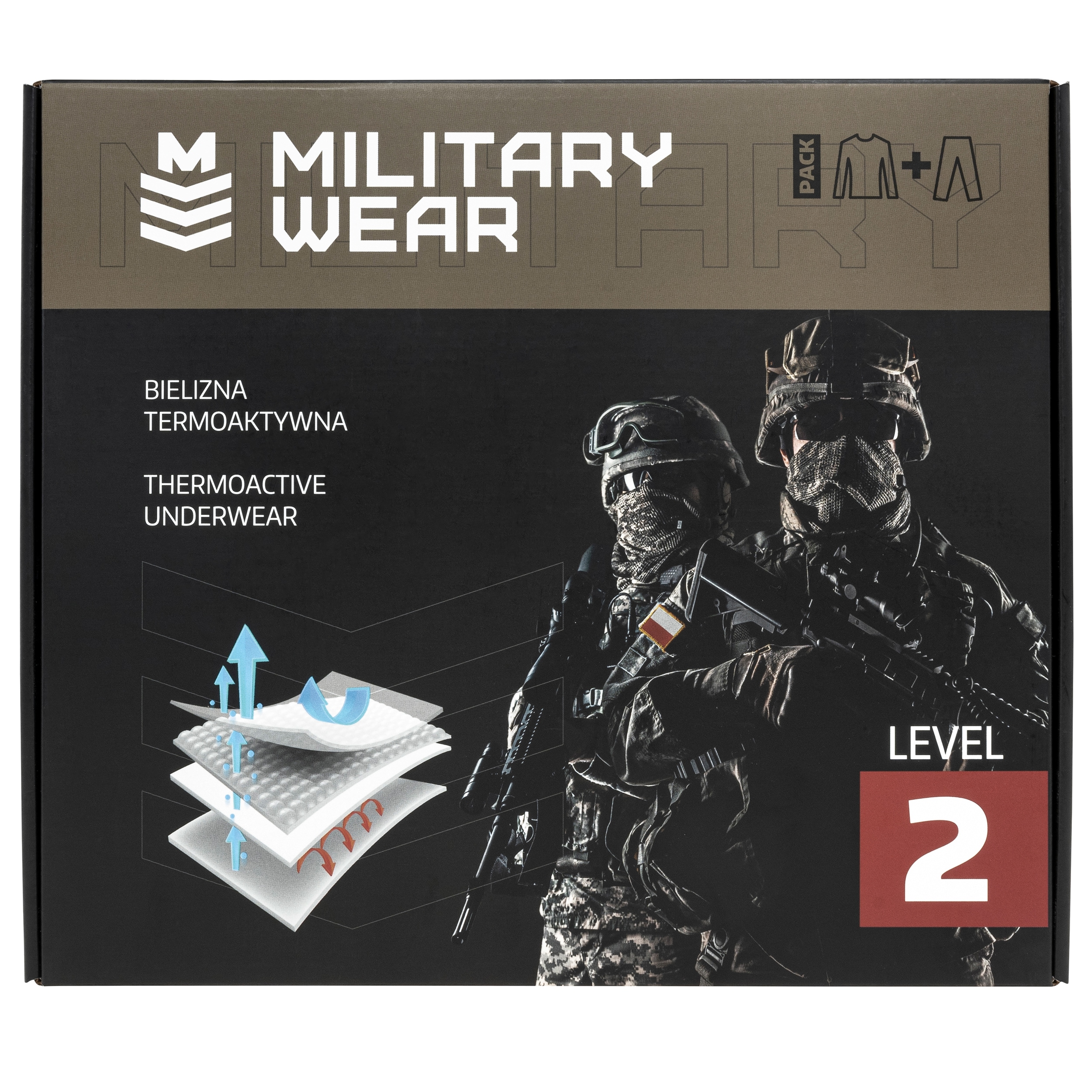 Sous-vêtements thermoactifs Level 2 Military Wear Tactical - Black