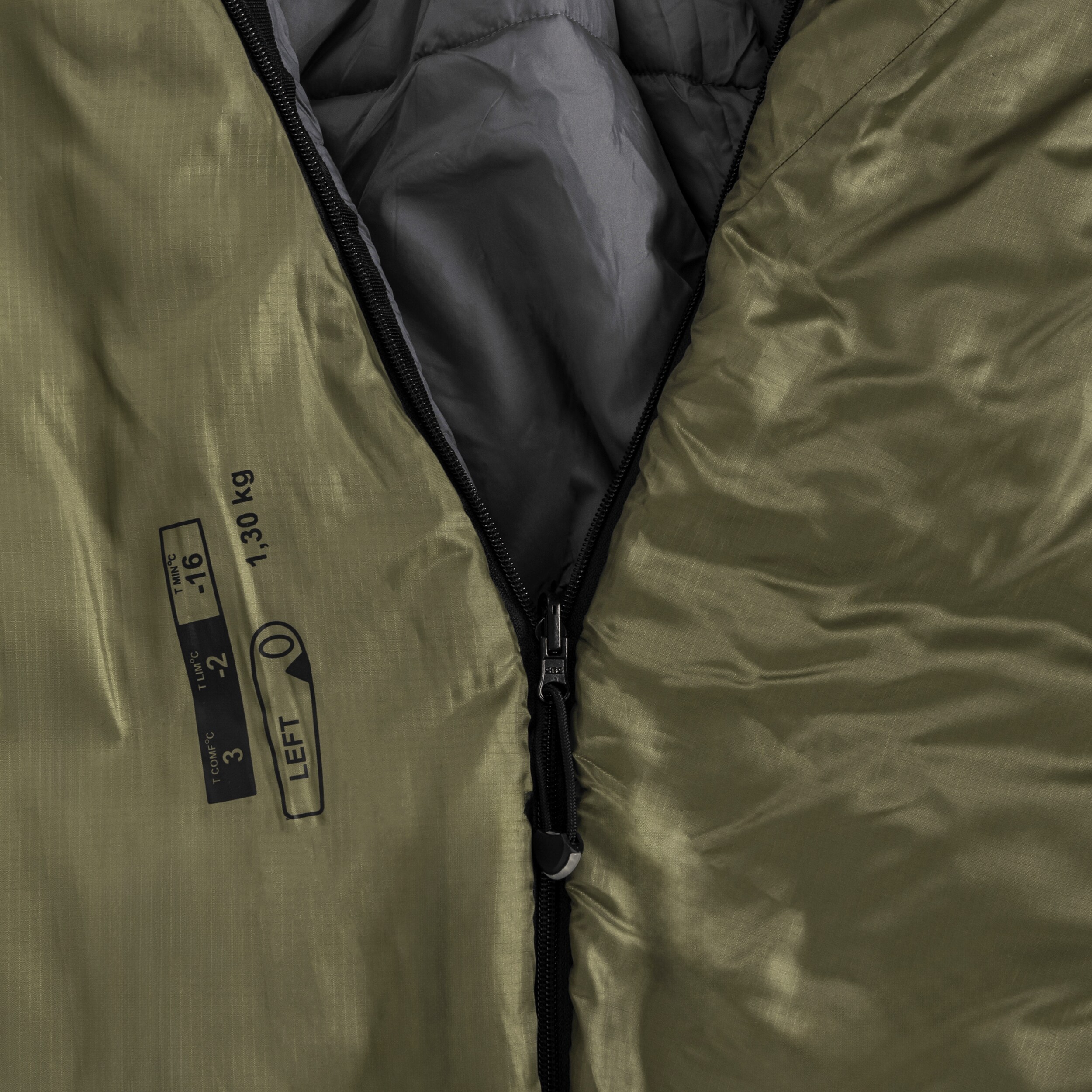 Sac de couchage Kjolen MID 1300 g - Fjord Nansen - Olive Drab - gauche