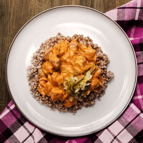 Aliments en conserve - Stroganov à base de plantes avec orge perlé 400 g Ed Red