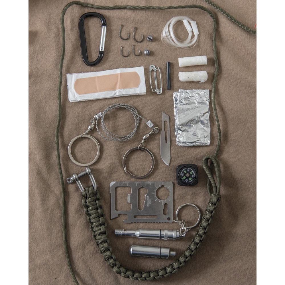 Kit de survie Paracord Survival Kit Large Mil-Tec - olive