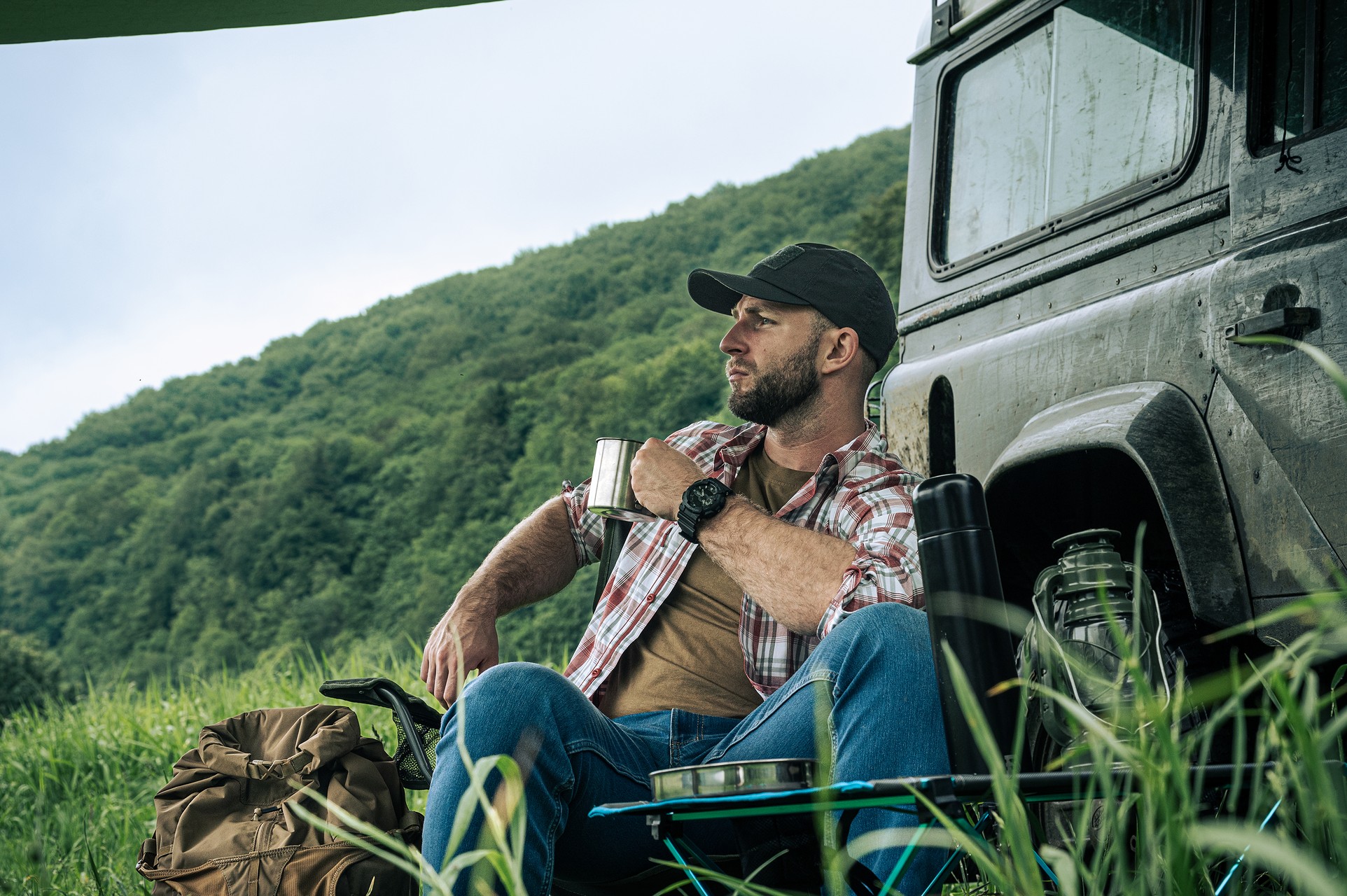 Casquette avec velcro PolyCotton Rip-Stop Helikon-Tex - Shadow Grey