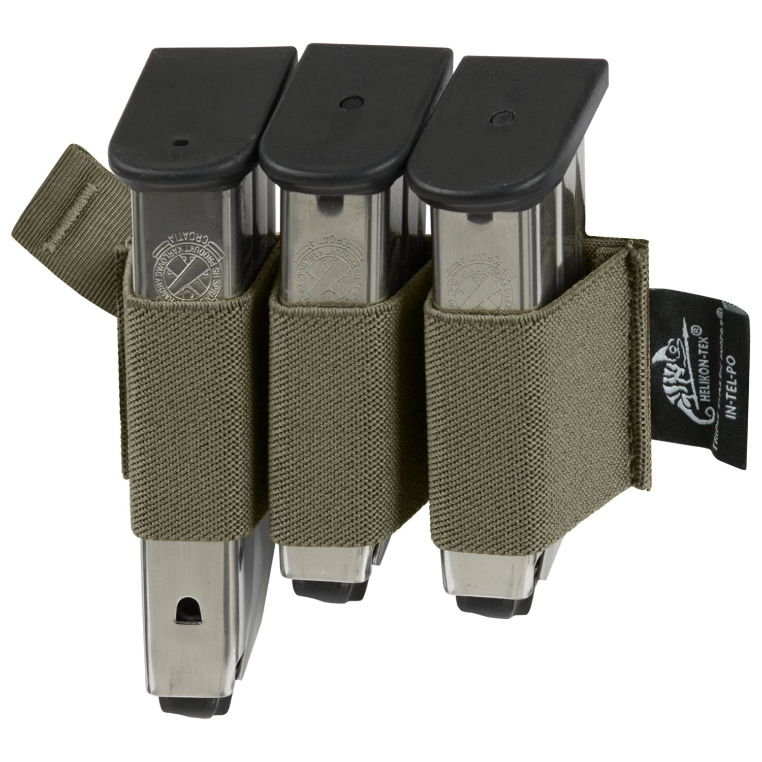 Triple pochette pour petits chargeurs Triple Elastic Insert Helikon - Olive Green