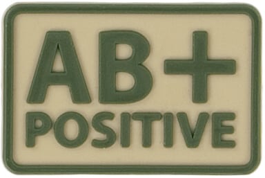 Emblème de groupe sanguin 2 pcs. AB Rh+ Helikon - Khaki