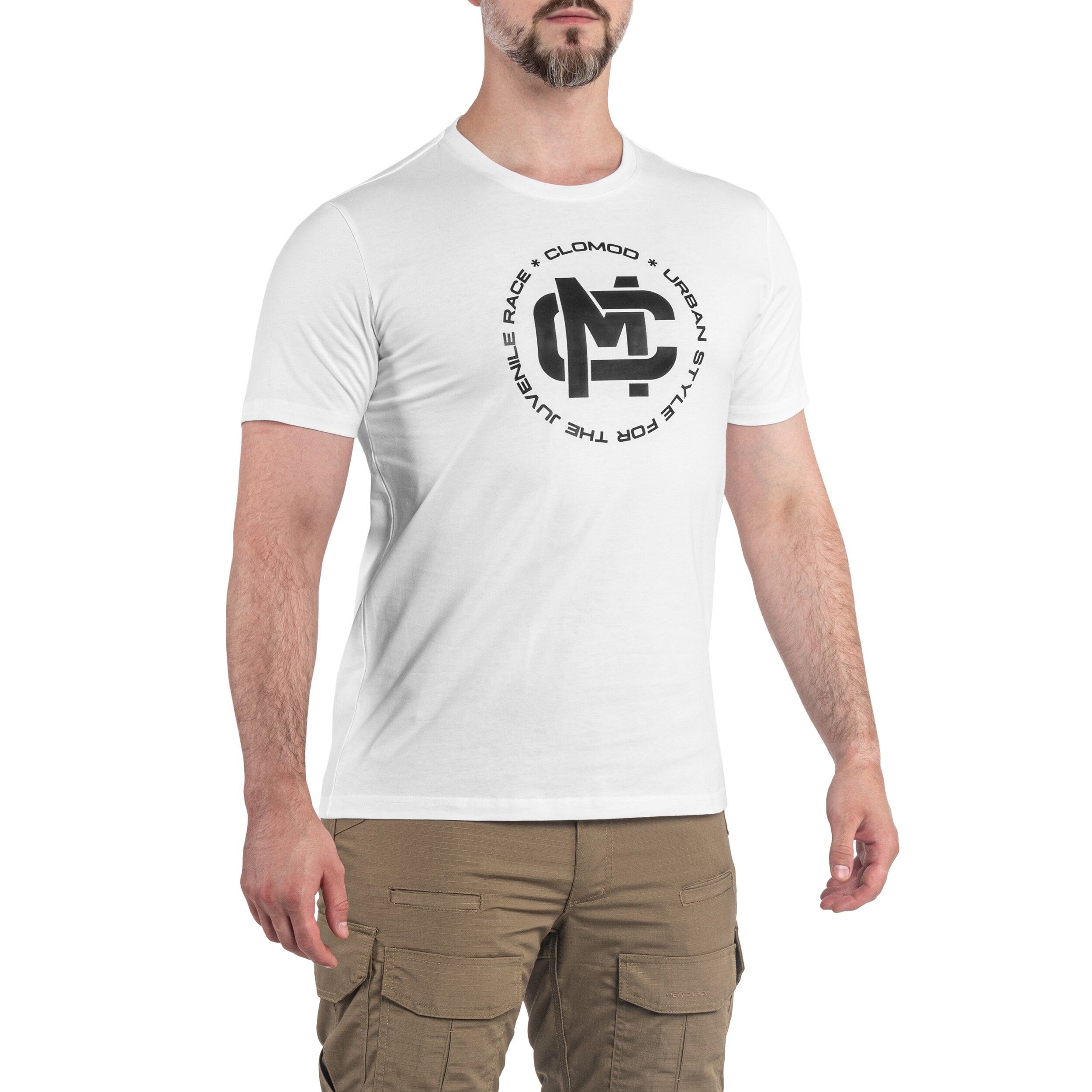 T-shirt CloMod Initials Pentagon - White