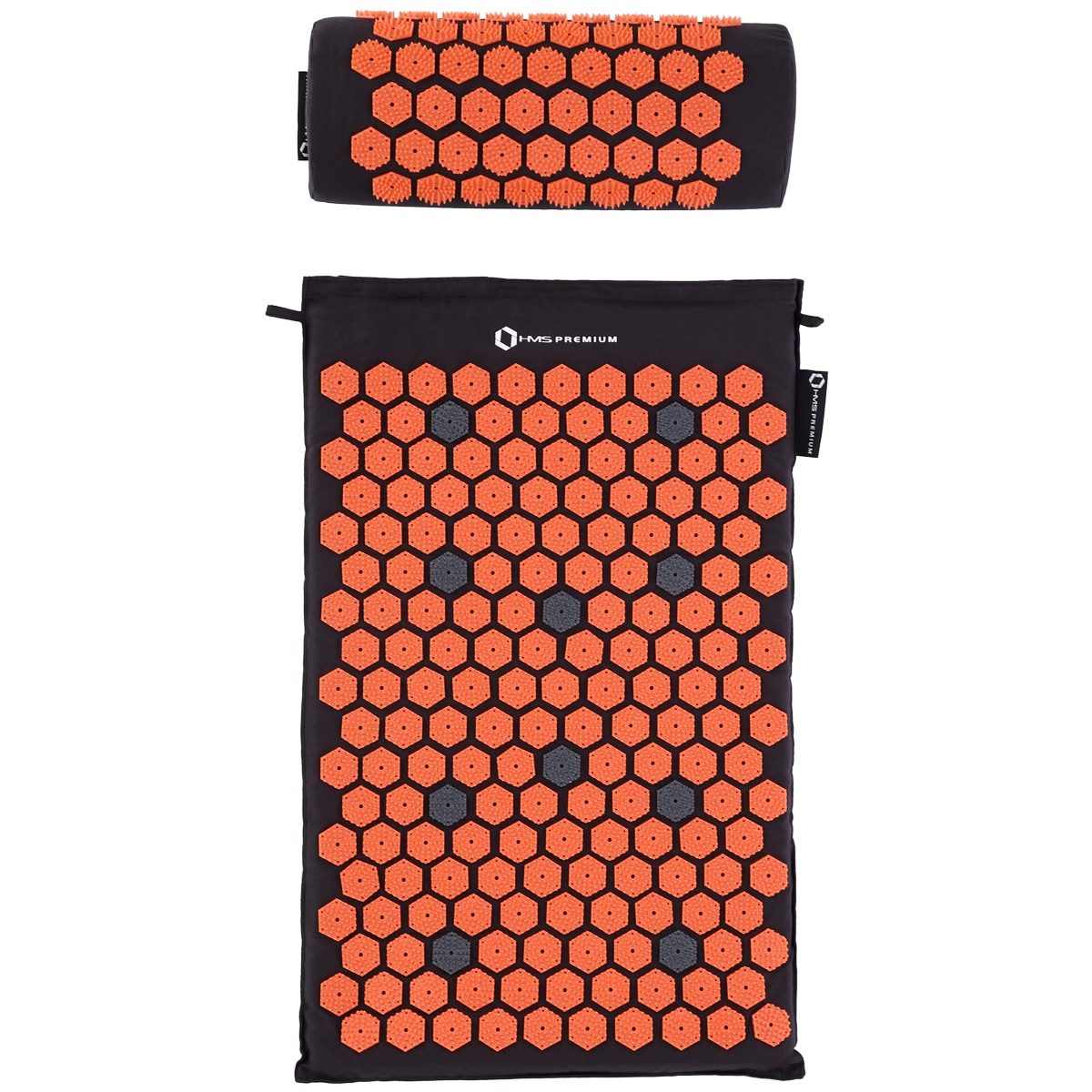 Tapis avec coussin d'acupression Premium AKM01 HMS - Black/Orange