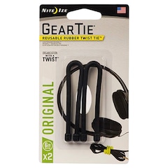 Knot Bones  Gear Tie 6" 2 pcs. Nite Ize - Black 