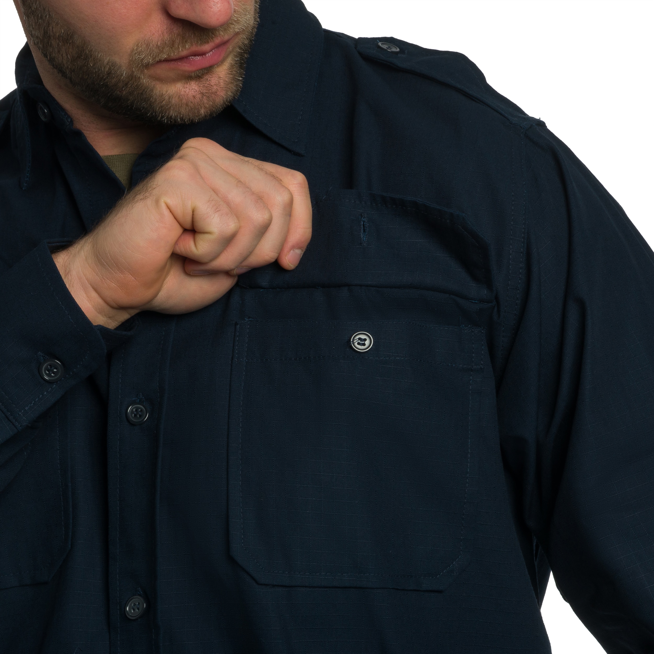 Chemise tactique Ripstop Long Sleeve Mil-Tec - Dark Blue