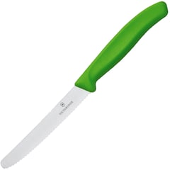 Couteau de cuisine dentelé avec bout arrondi Victorinox Swiss Classic - Green