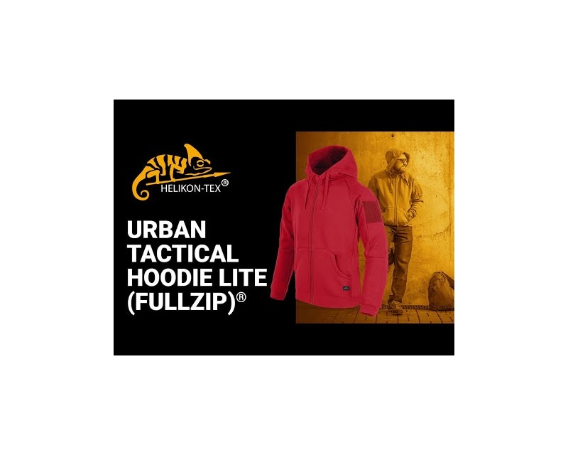 Helikon-Tex Urban Tactical Hoodie Lite - Full Zip, Lightweight Stretch Cotton Blend, Blue