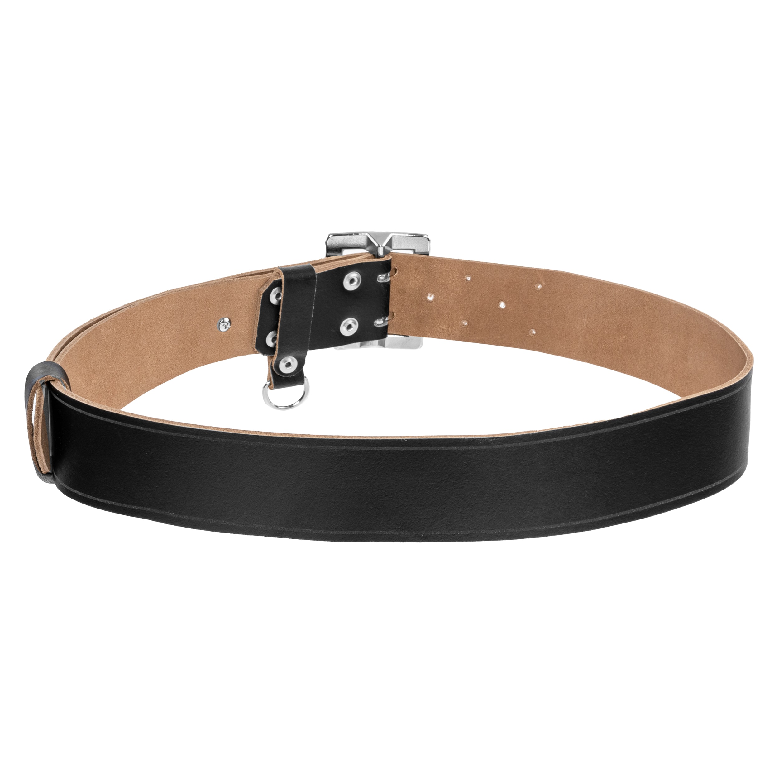 Ceinture d'officier en cuir lisse Miran - Black