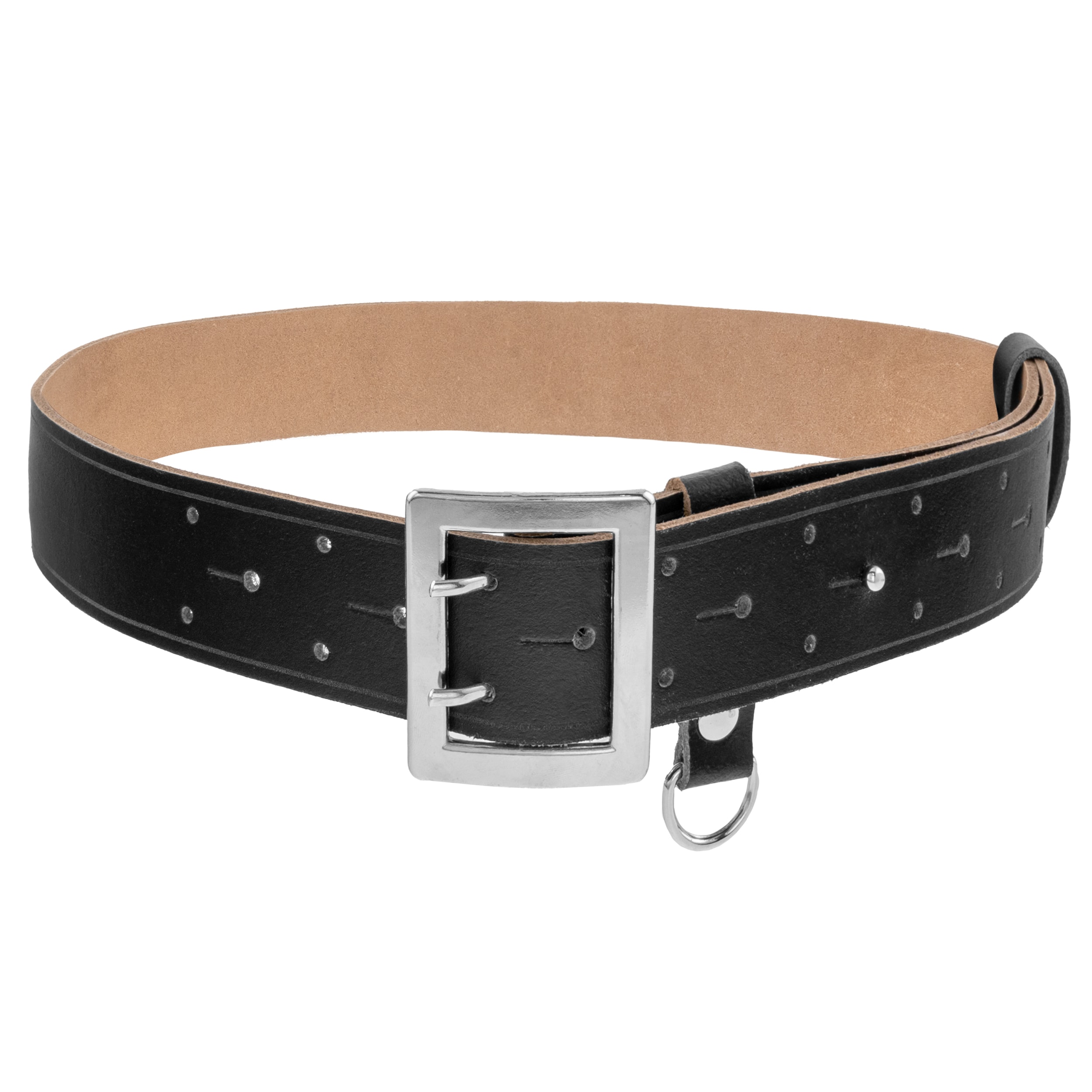 Ceinture d'officier en cuir lisse Miran - Black