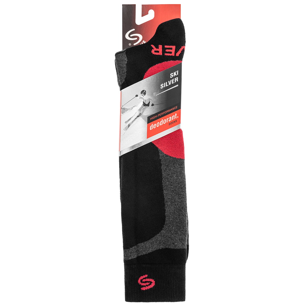 Chaussettes Ski Silver Deo Motive - Black/Red