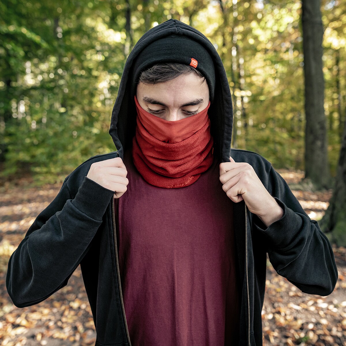 Écharpe de protection Winter Neck Pentagon - Maroon Red