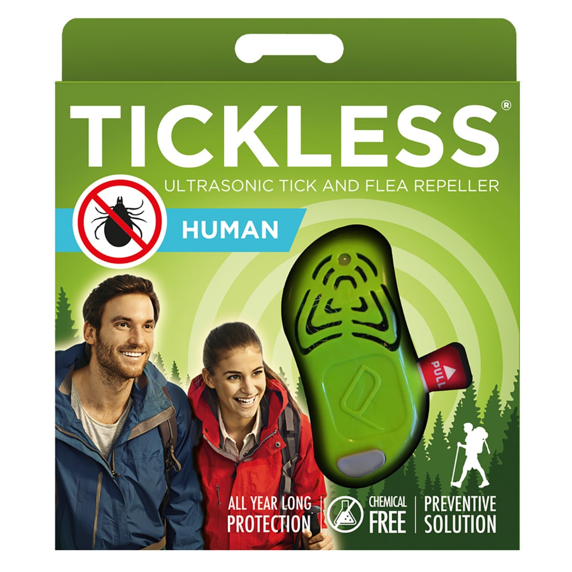 Protection ultrasonique contre les tiques pour les humains Human TickLess - Green