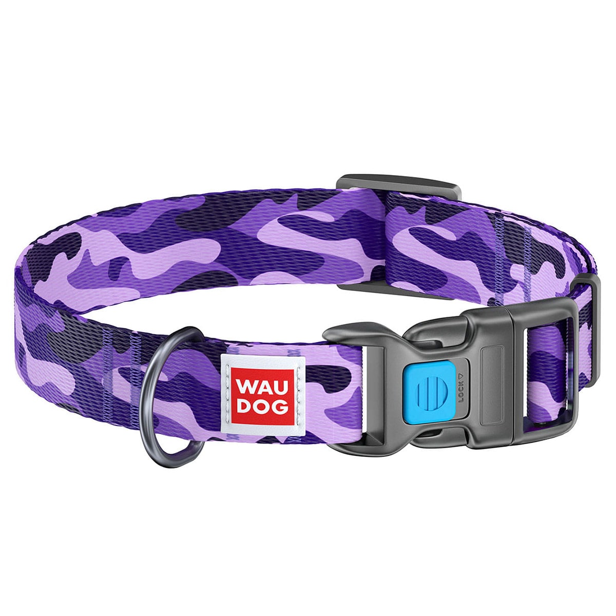 Collier pour chien 15 mm WauDog - Purple Camo