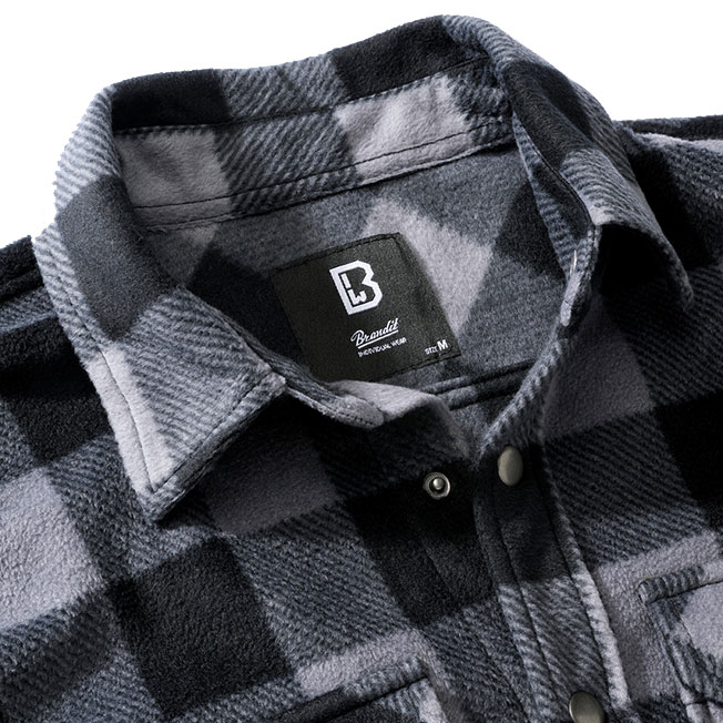 Chemise Jeff Fleece Long Sleeve Brandit - Black/Grey