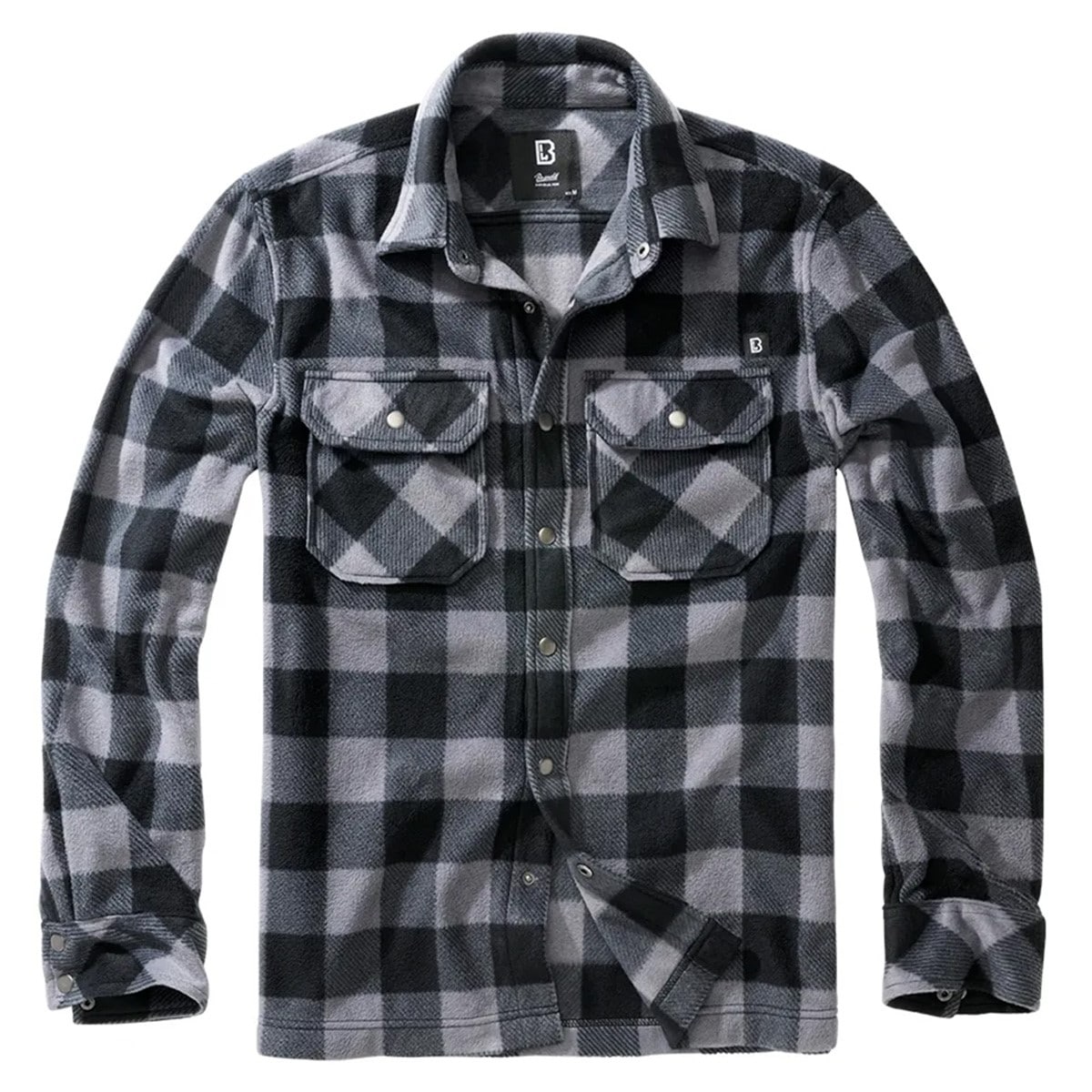 Chemise Jeff Fleece Long Sleeve Brandit - Black/Grey