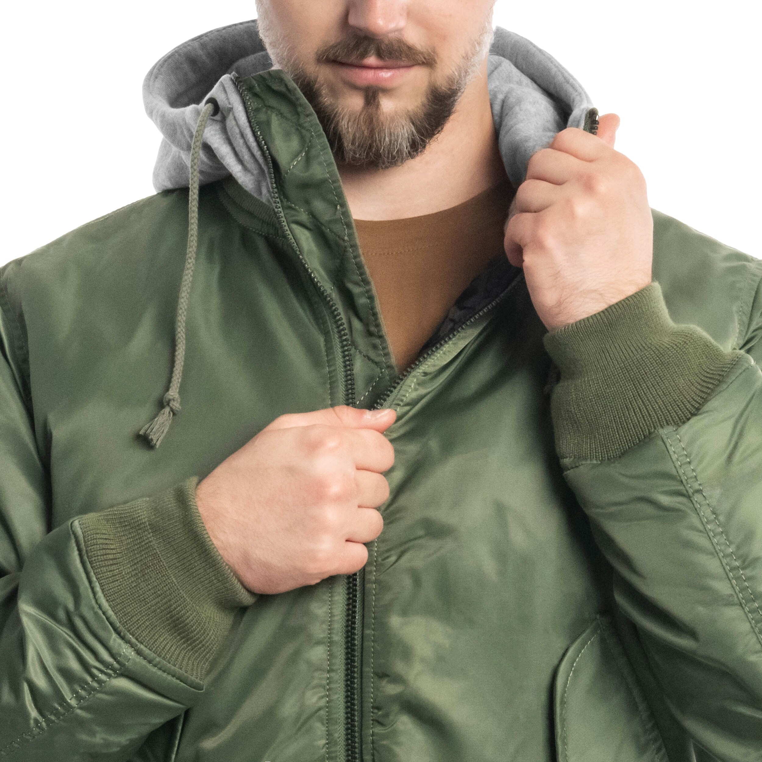 Veste Sweat Hooded Jacket MA1 - Olive/Grey