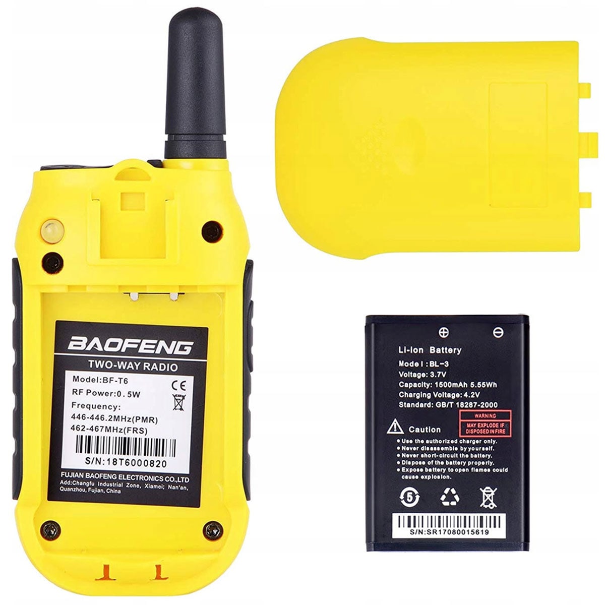 Radiotéléphone BF-T6 PMR Panda 2 pcs. Baofeng- Yellow