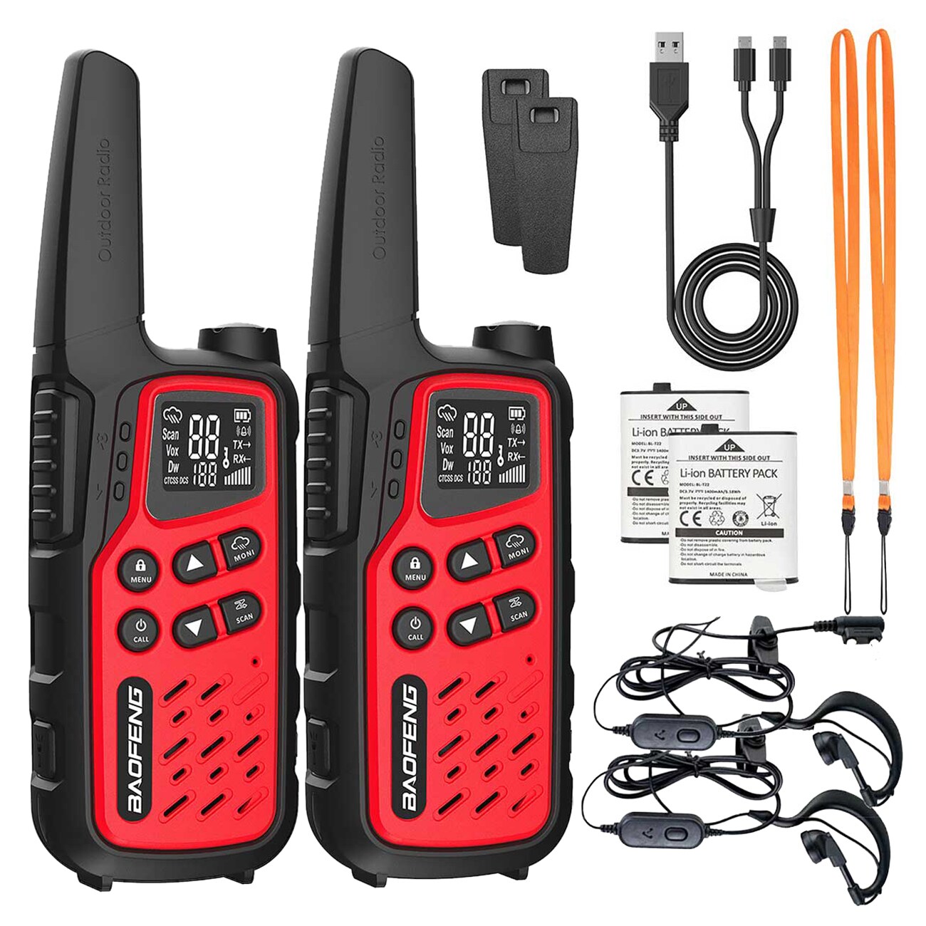 Radiotéléphone BF-T25E PMR 2 pcs. Baofeng - Red