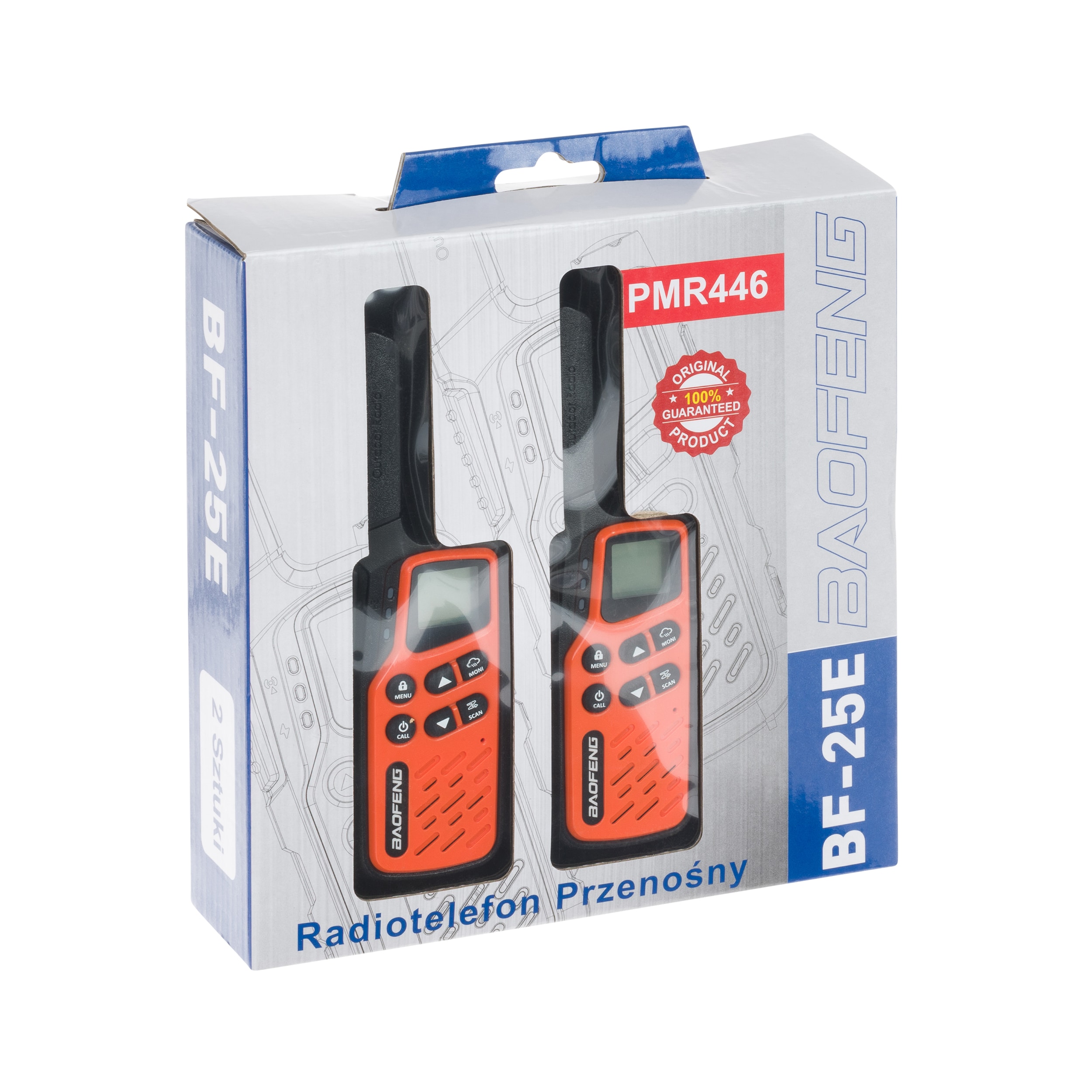 Radiotéléphone BF-25E PMR 2 pcs. Baofeng - Orange