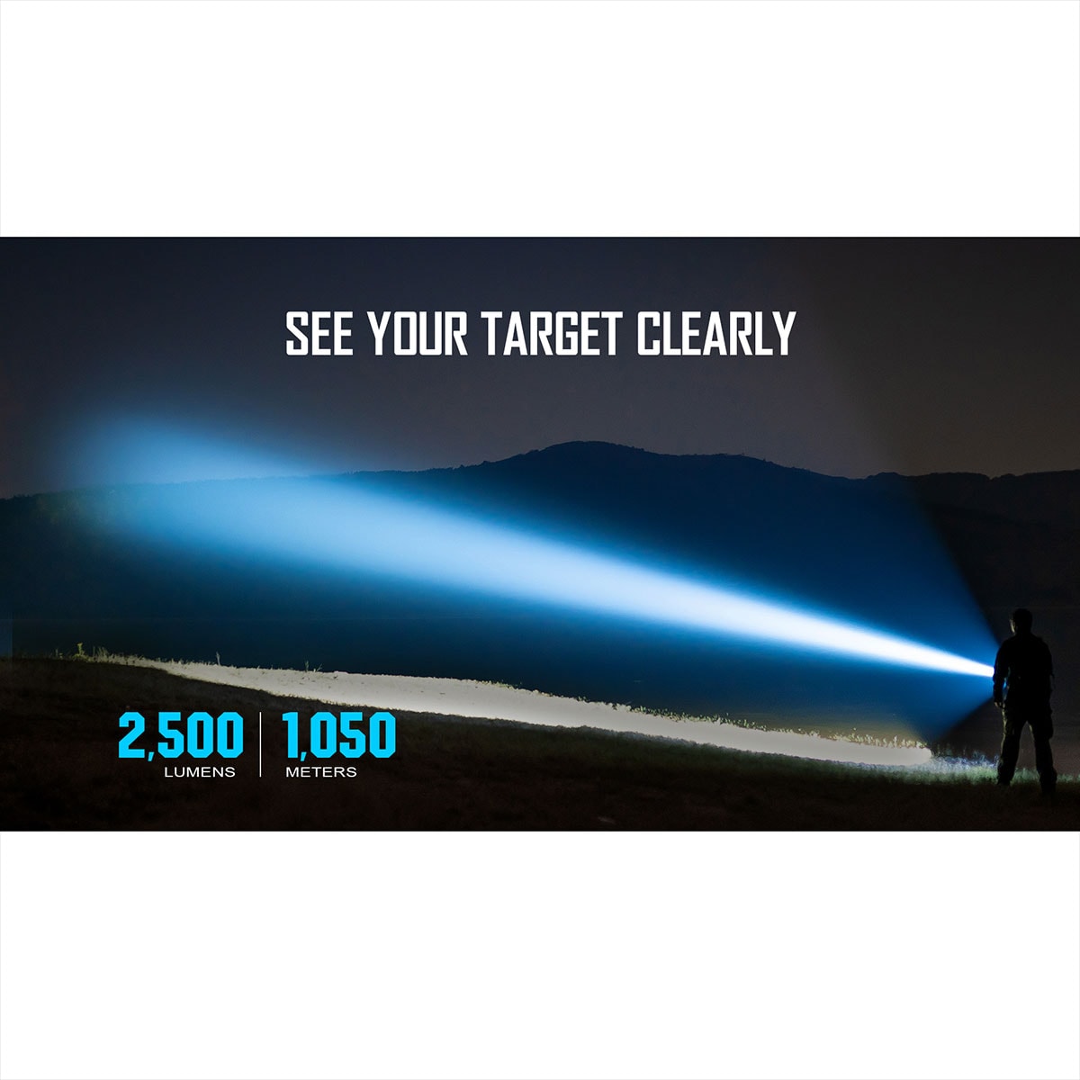 Lampe de poche tactique et de recherche Javelot Pro 2 Black - 2500 lumens Olight