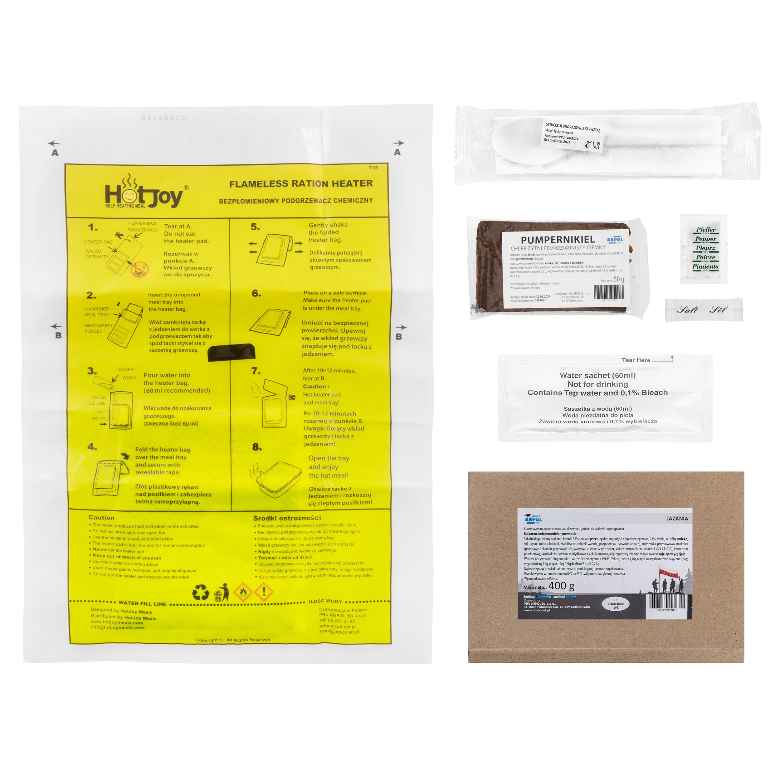 Ration alimentaire Repas rapide n° 1 - Lasagne Arpol