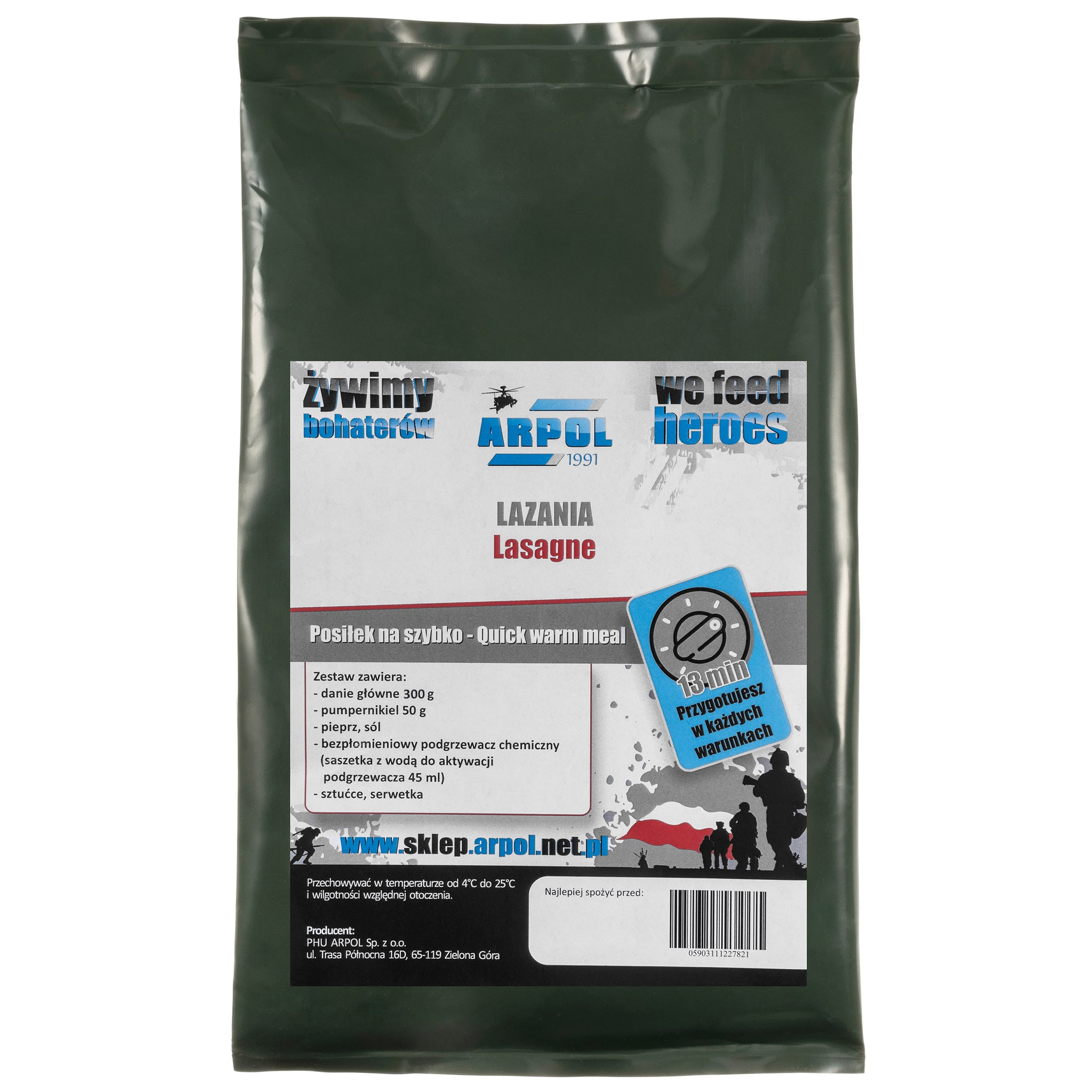 Ration alimentaire Repas rapide n° 1 - Lasagne Arpol