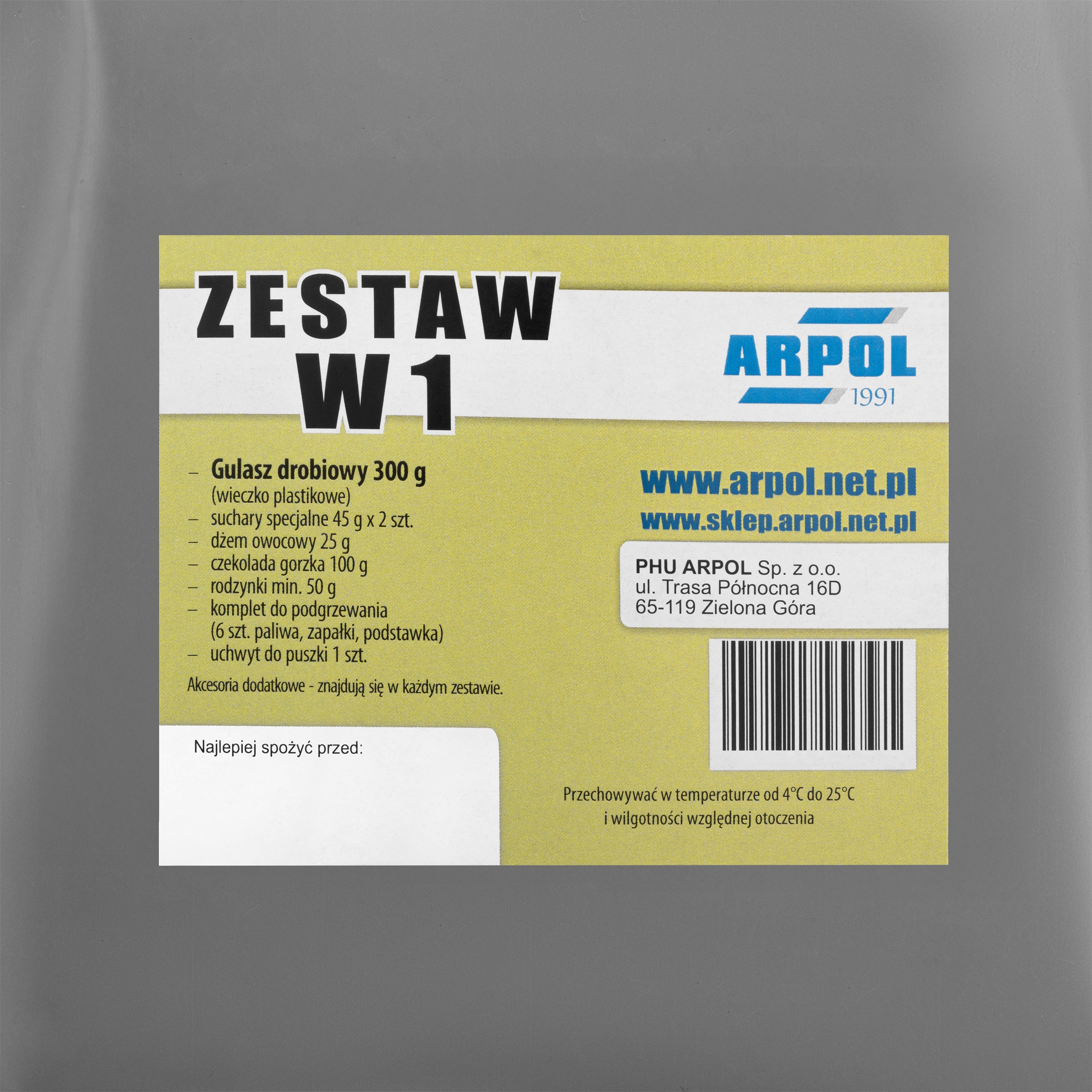 Ration alimentaire militaire W1 - Ragoût de poulet Arpol