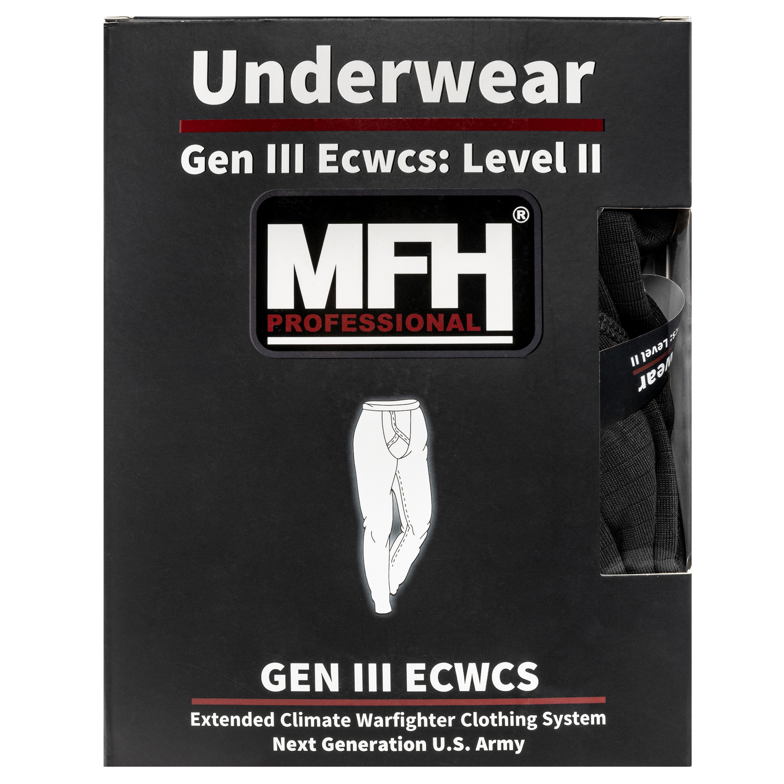 Leggings thermiques pour hommes US Level II GEN III MFH - Black