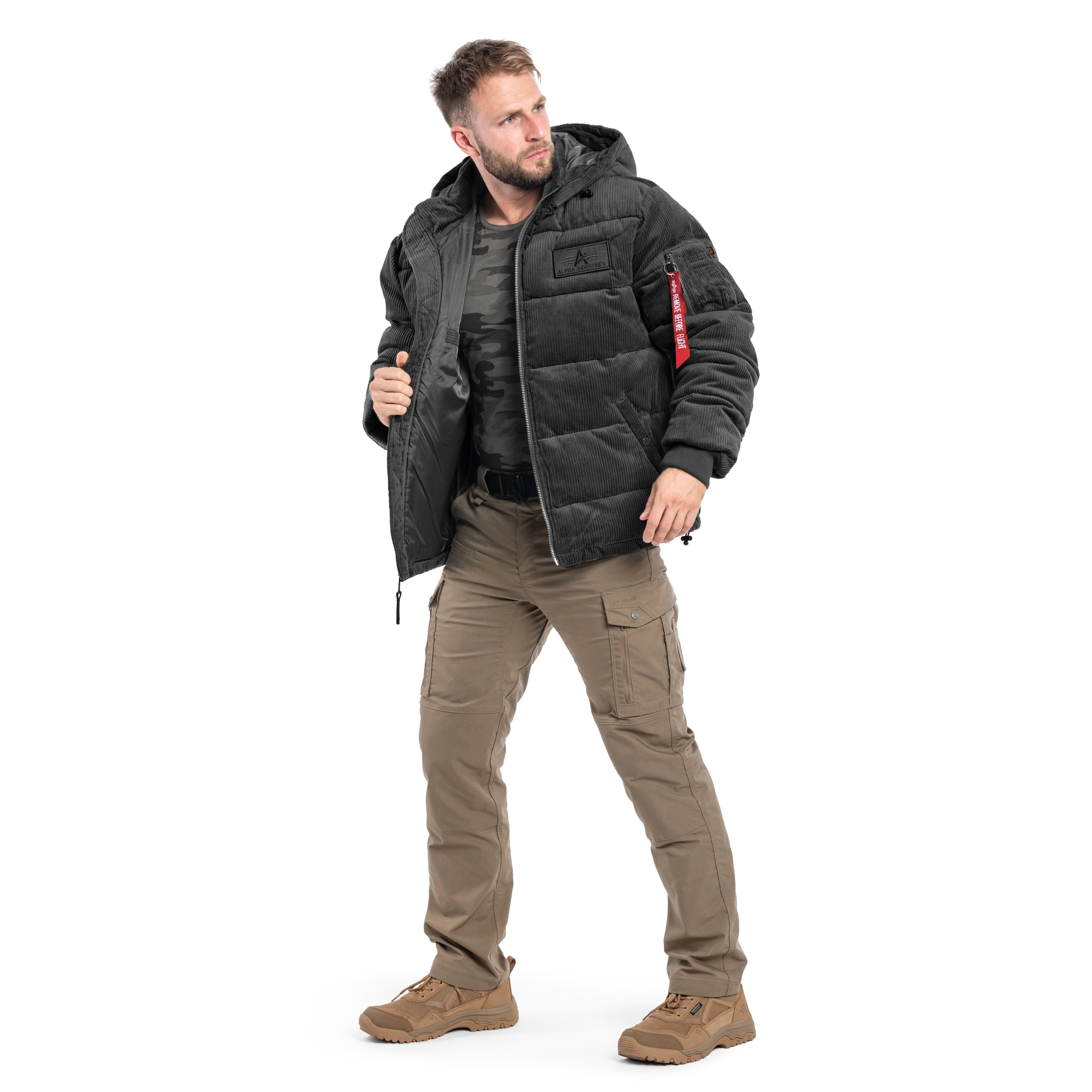 Veste Puffer Cord Alpha Industries - Black