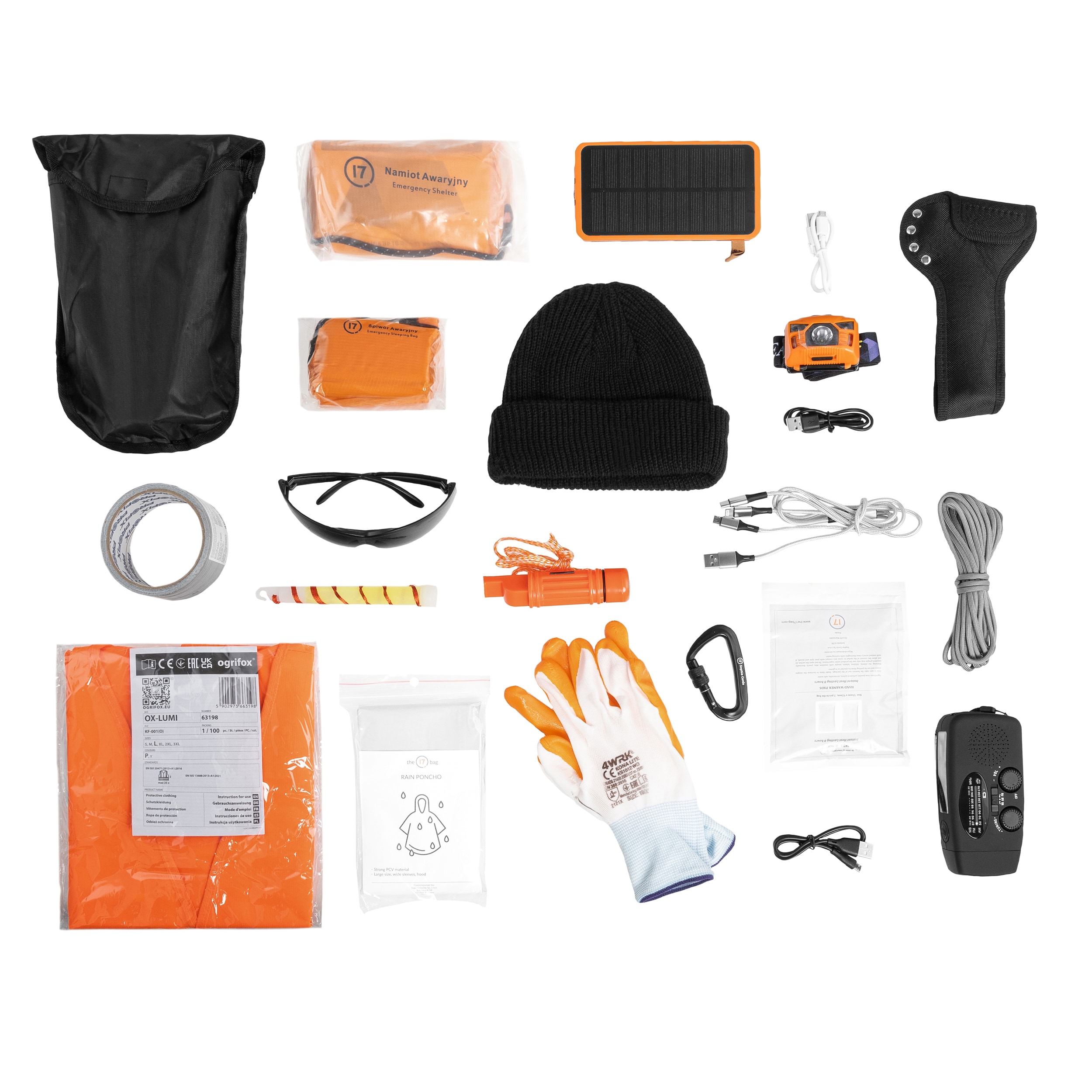 Sac à dos d'évacuation avec accessoires 28 L 17 Sophia Corda - Grey