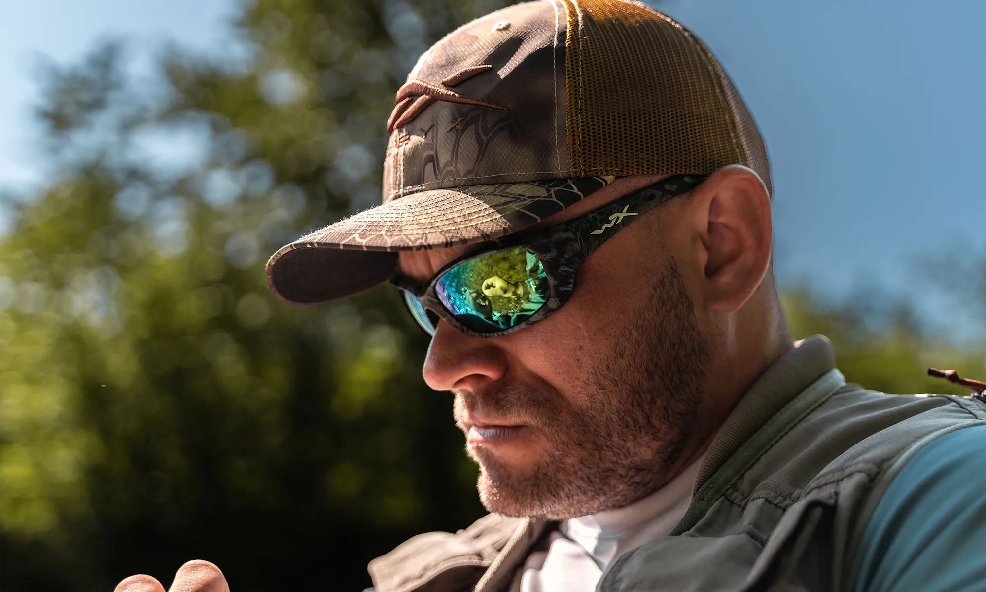 Lunettes tactique Gravity Wiley X - Captivate Polarized Green Mirror / Kryptek Neptune