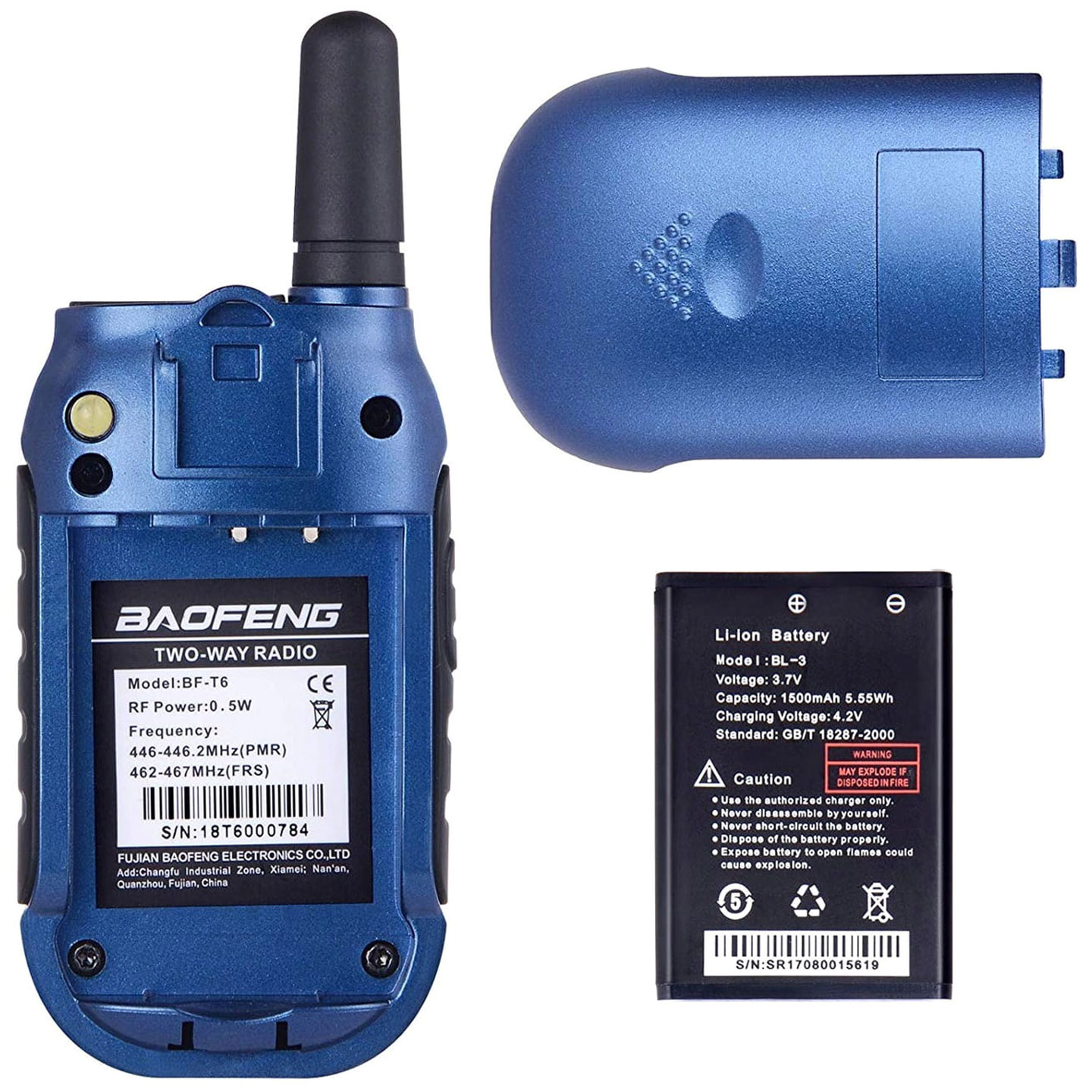 Radiotéléphone BF-T6 PMR Panda 2 pcs. Baofeng - Blue