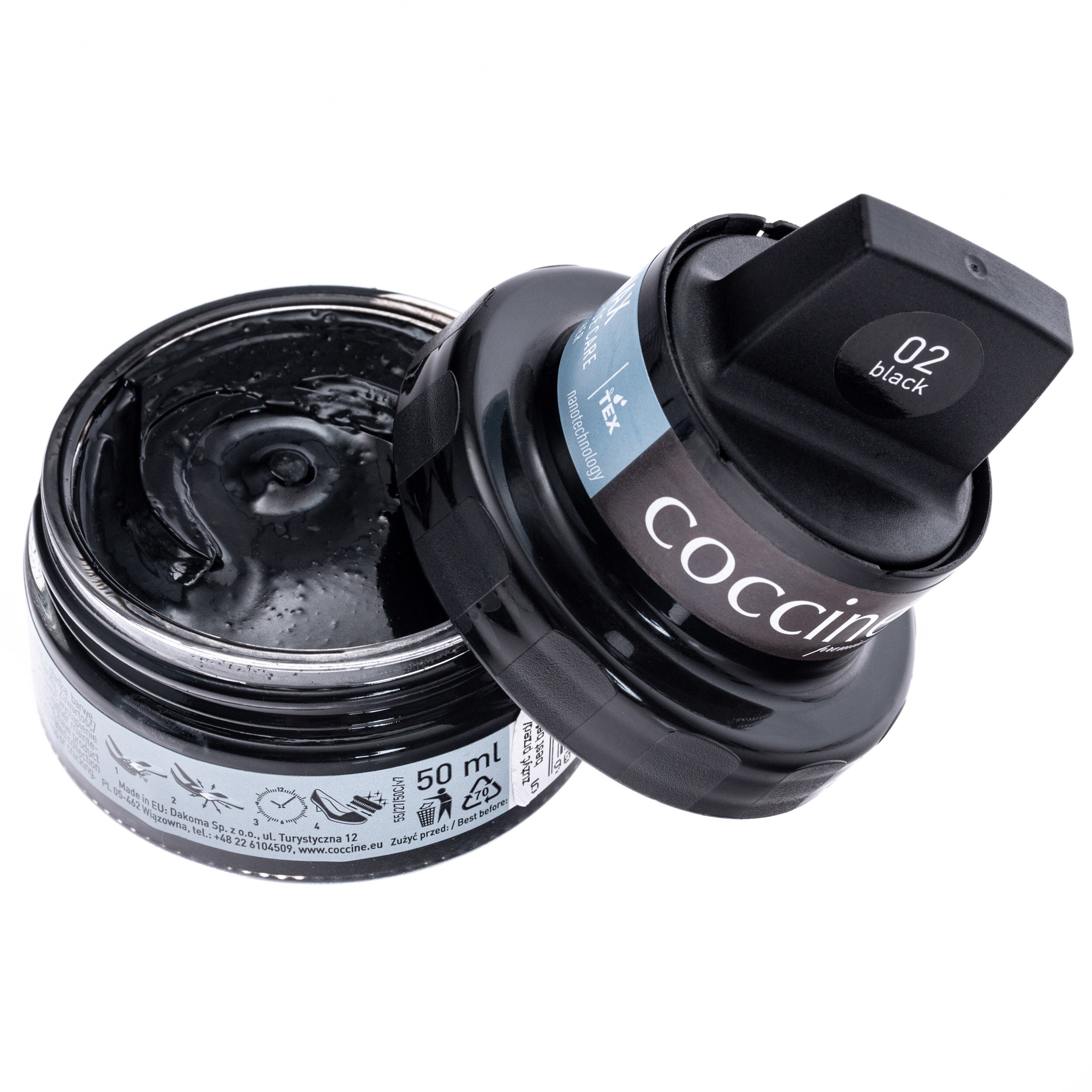 Cire pour cuir lisse Nano Wax 50 ml Coccine - Black