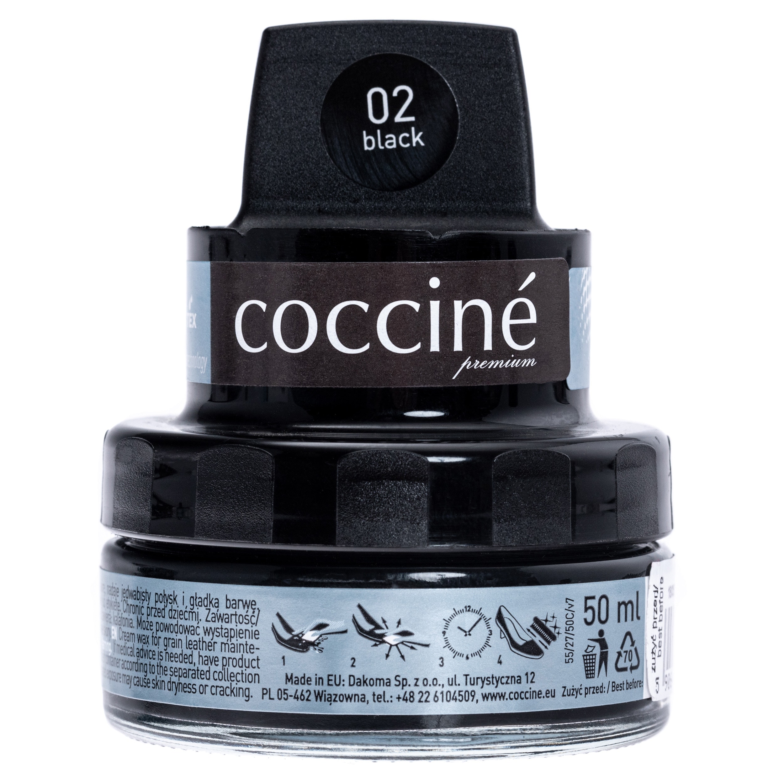 Cire pour cuir lisse Nano Wax 50 ml Coccine - Black