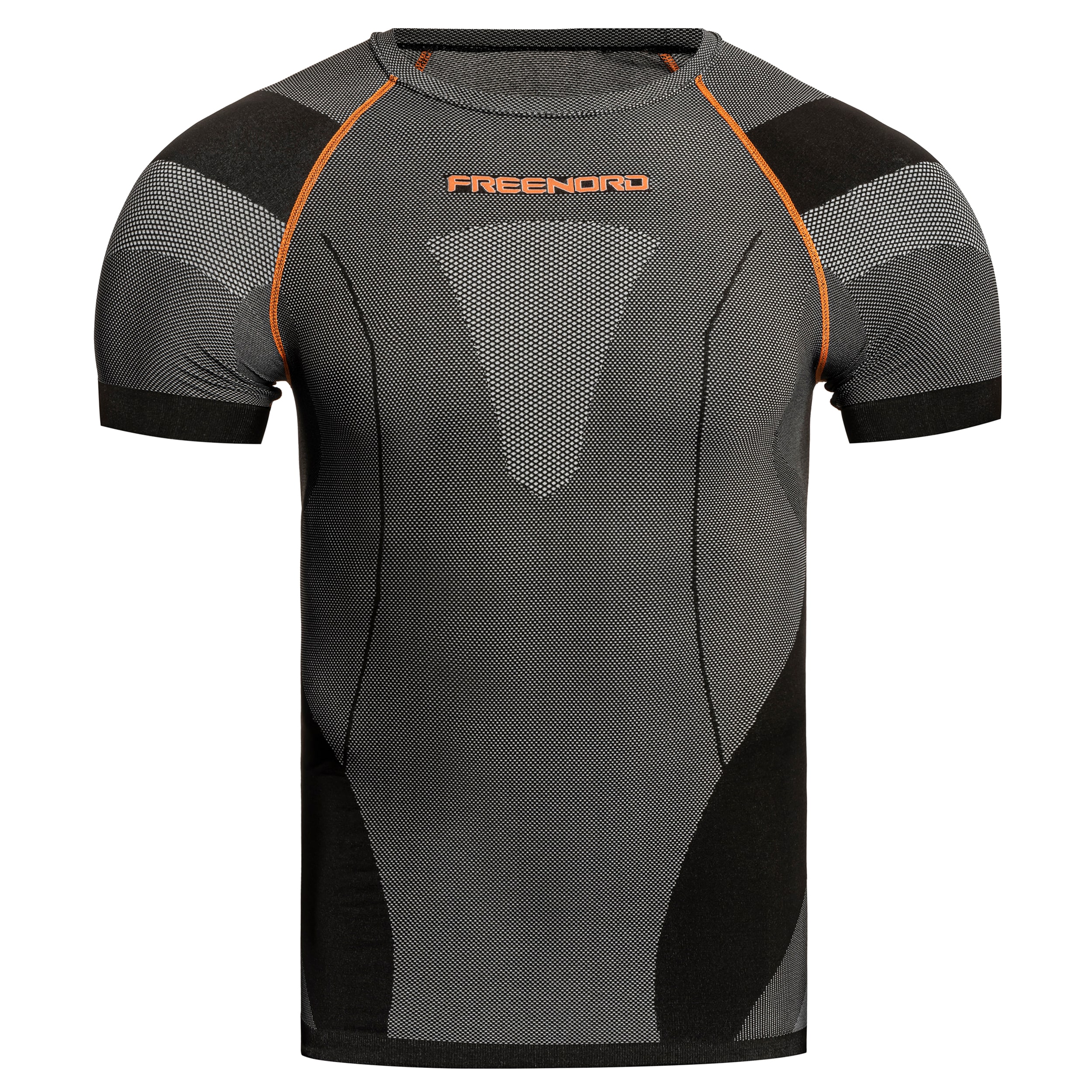 T-shirt thermique DryTech Short Sleeve FreeNord - Black/Orange