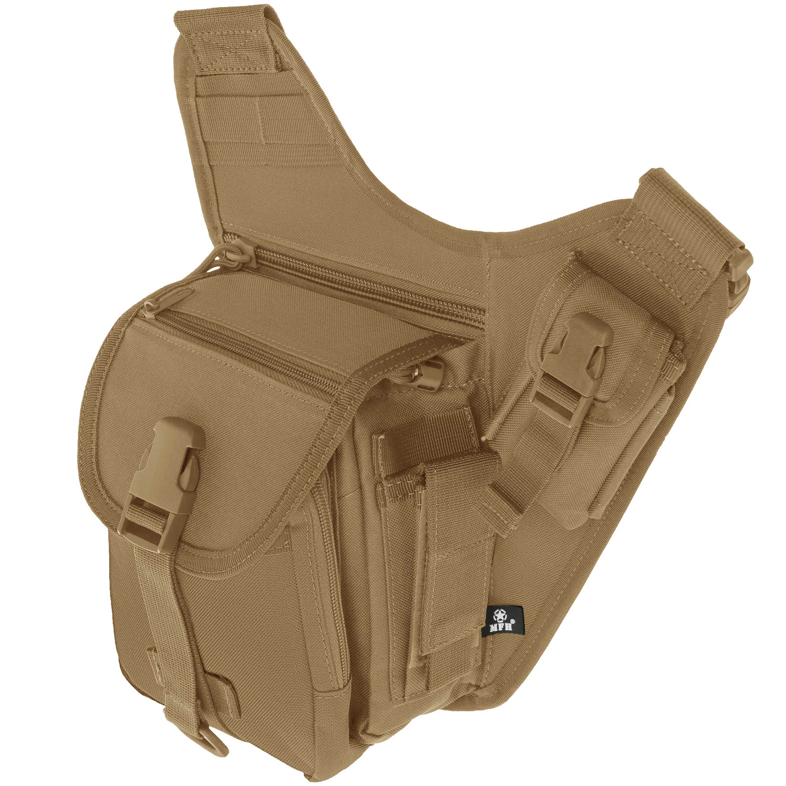 MFH Sac Molle Pour Gourde – Nylon 100%, 21x15x10 Cm, Système Molle, Couvercle Velcro, œillet De Drainage, Pour Bouteilles De 1L